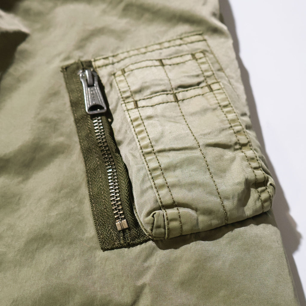 HOUSTON / 51505 PIGMENT DYE RELAX MA-1 FLIGHT JACKET OLIVE DRAB