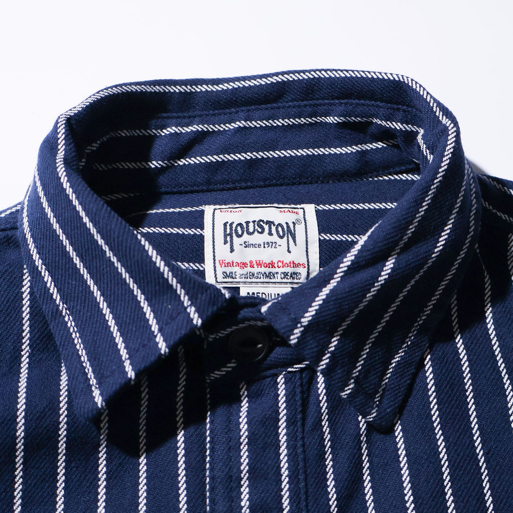 HOUSTON / 41255 STRIPE VIYELLA SHIRT NAVY