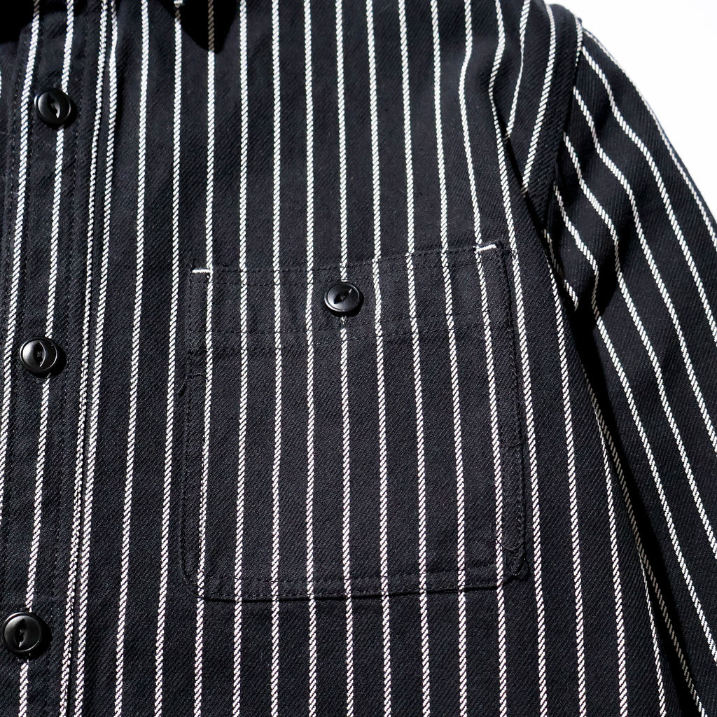 HOUSTON / 41255 STRIPE VIYELLA SHIRT BLACK