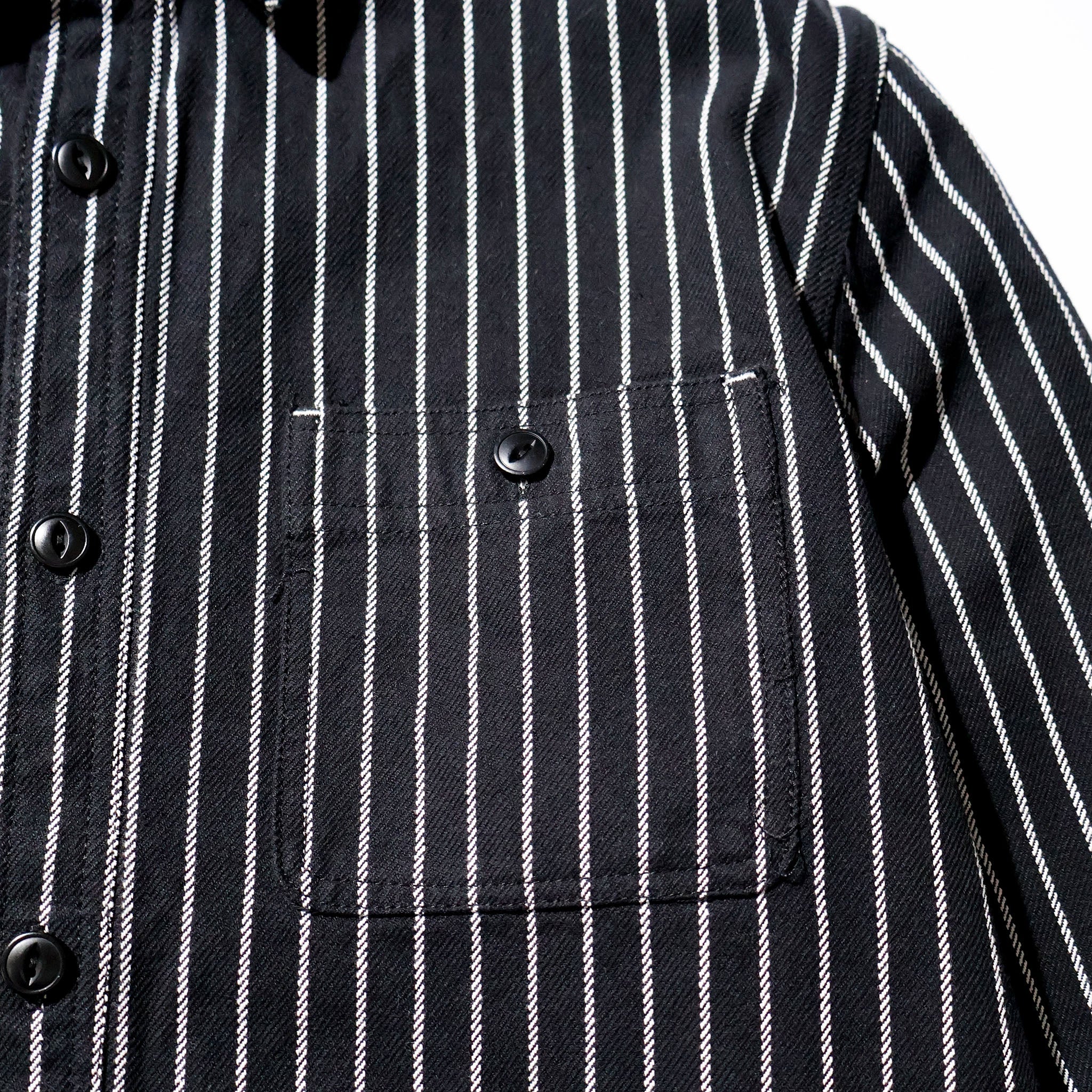 HOUSTON / 41255 STRIPE VIYELLA SHIRT BLACK