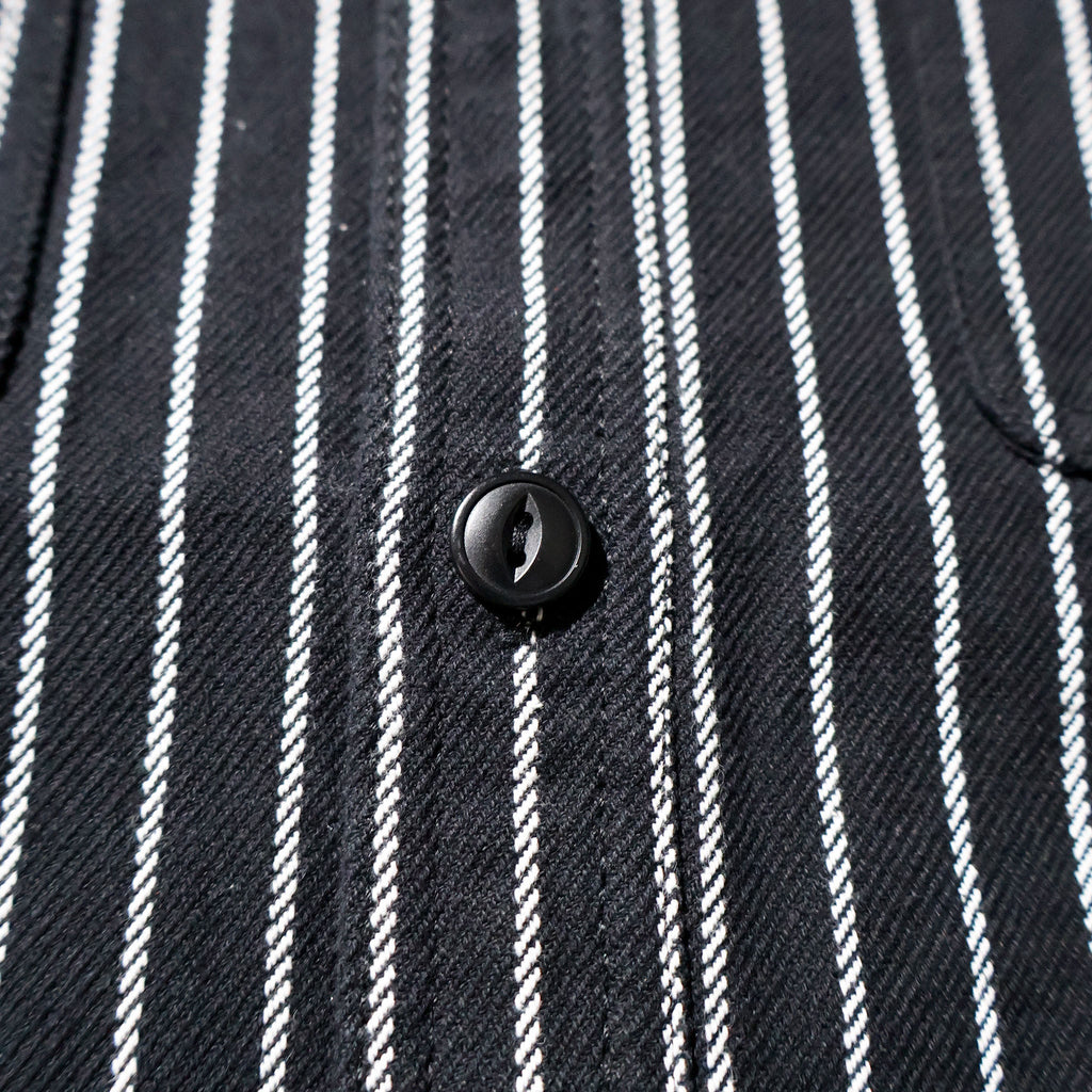 HOUSTON / 41255 STRIPE VIYELLA SHIRT BLACK
