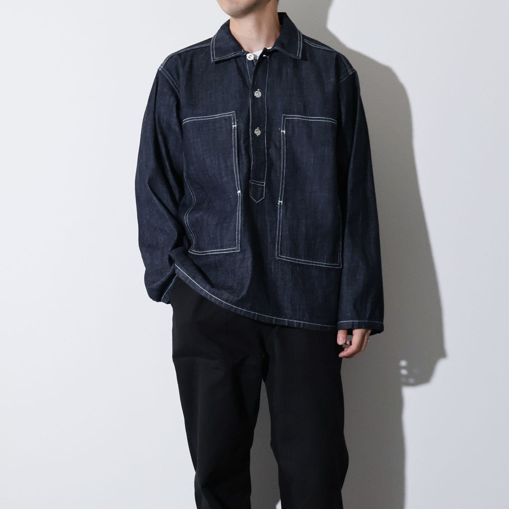 HOUSTON / 40696  DENIM PULLOVER SHIRT USA COTTON