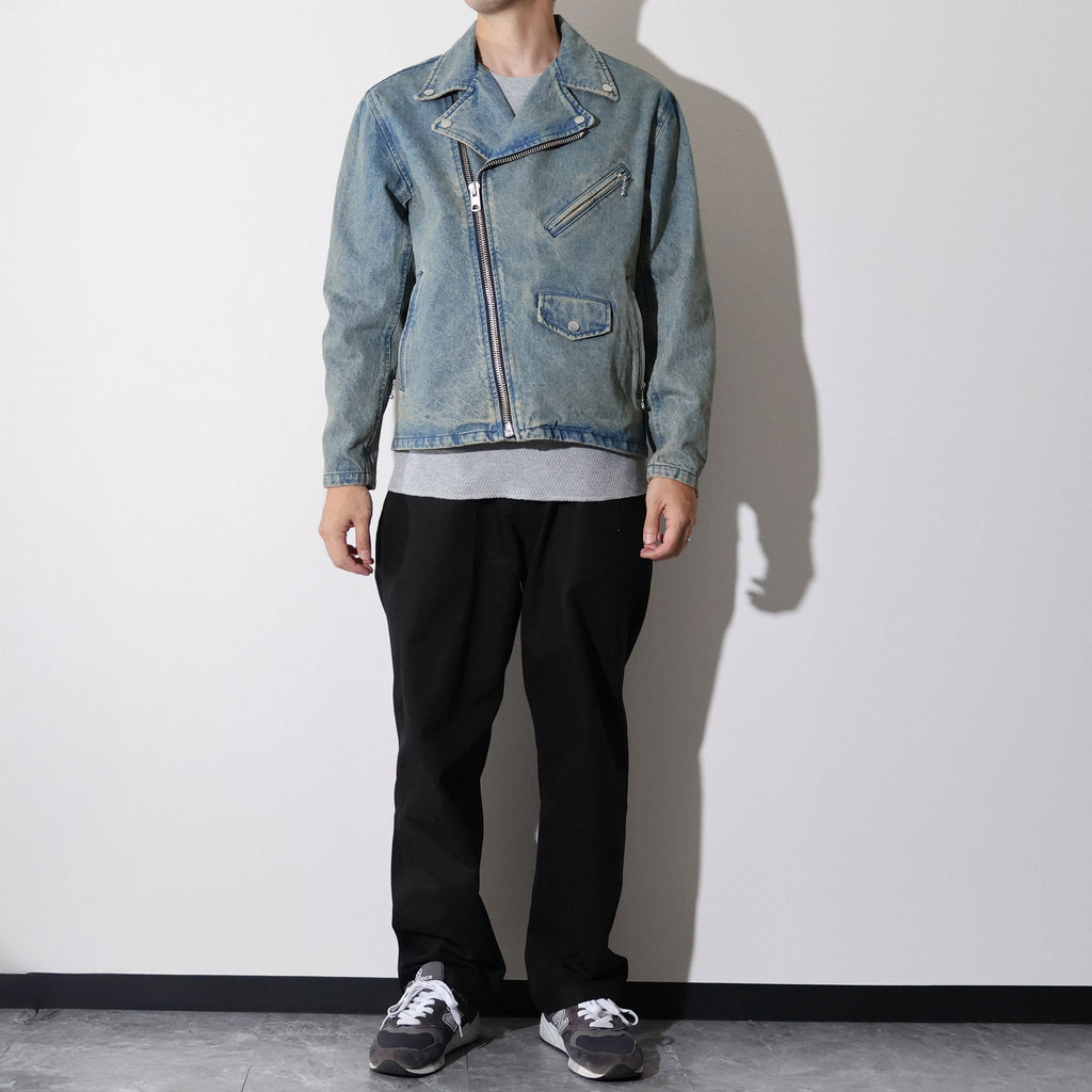 HOUSTON / 51562 DENIM DOUBLE RIDERS JACKET VINTAGE WASH