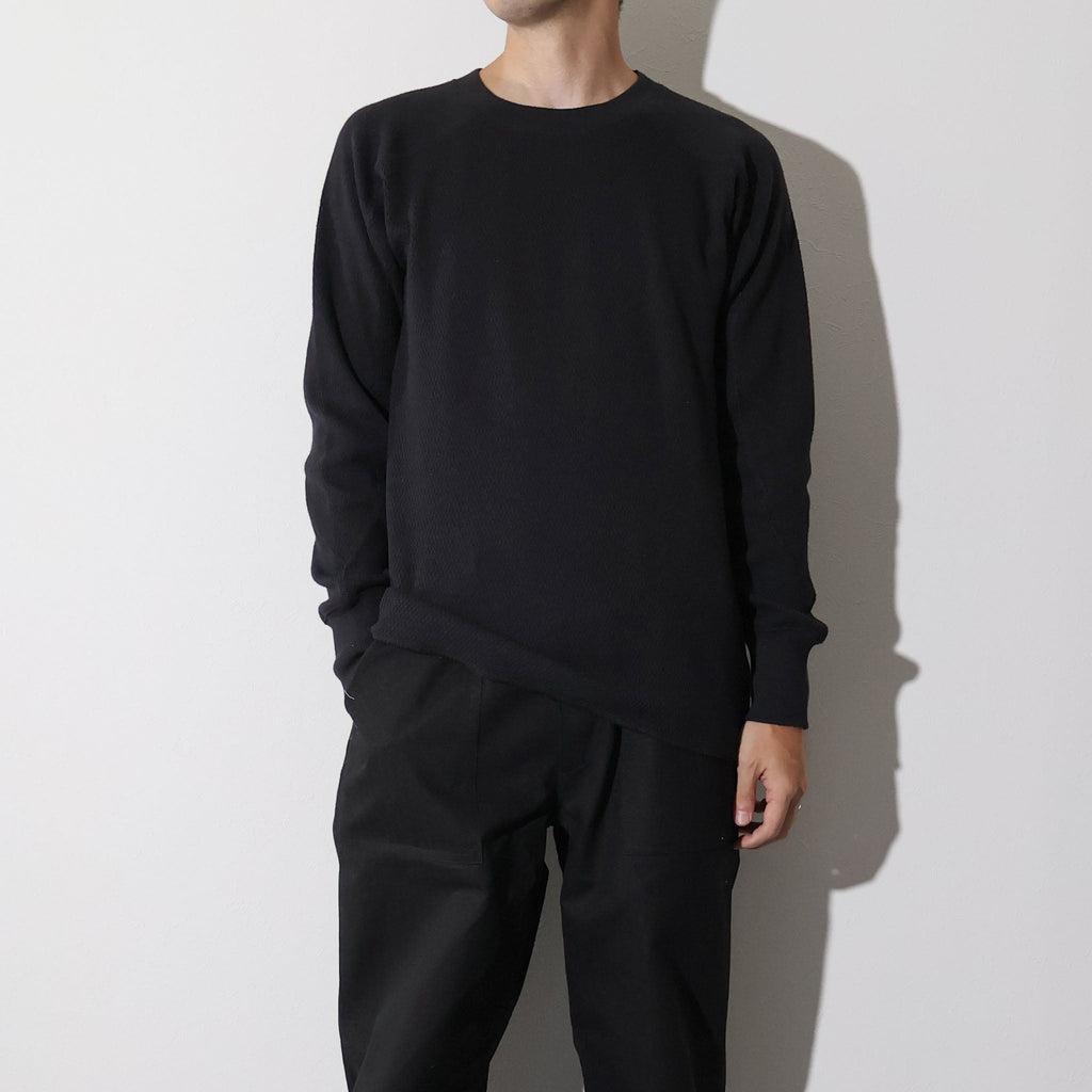 HOUSTON / 20971 HEAVY THERMAL C/N L/S TEE BLACK