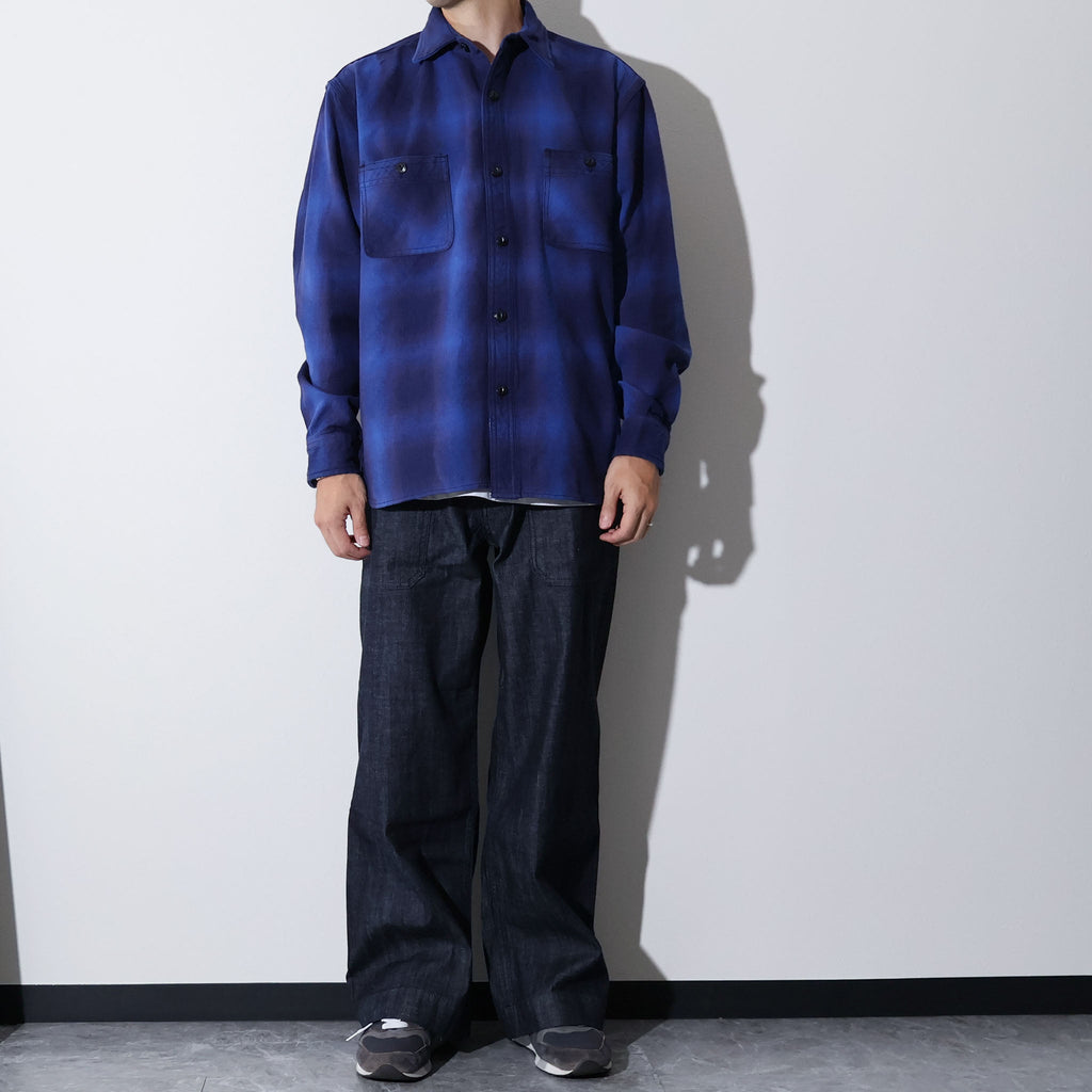 HOUSTON / 41252 OMBRE CHECK VIYELLA SHIRT BLUE