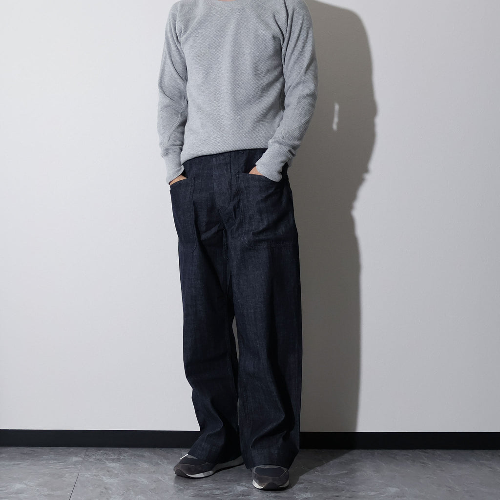 HOUSTON / 10079 USN DENIM SAILOR PANTS USA COTTON ONE WASH