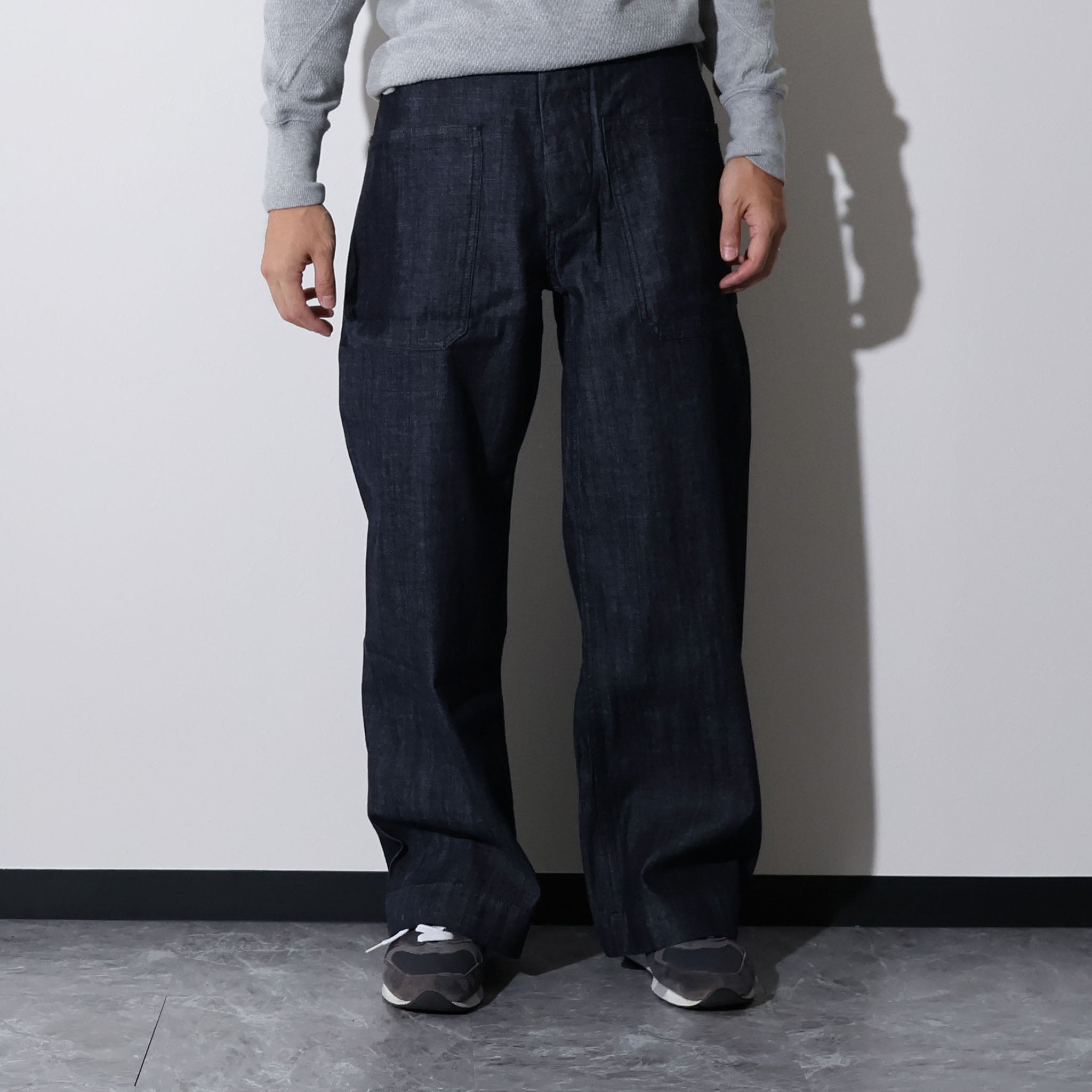 HOUSTON / 10079 USN DENIM SAILOR PANTS USA COTTON ONE WASH