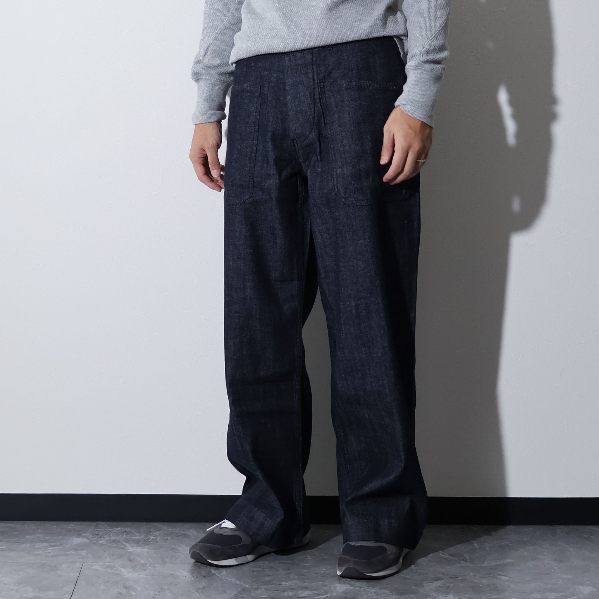 HOUSTON / 10079 USN DENIM SAILOR PANTS USA COTTON ONE WASH