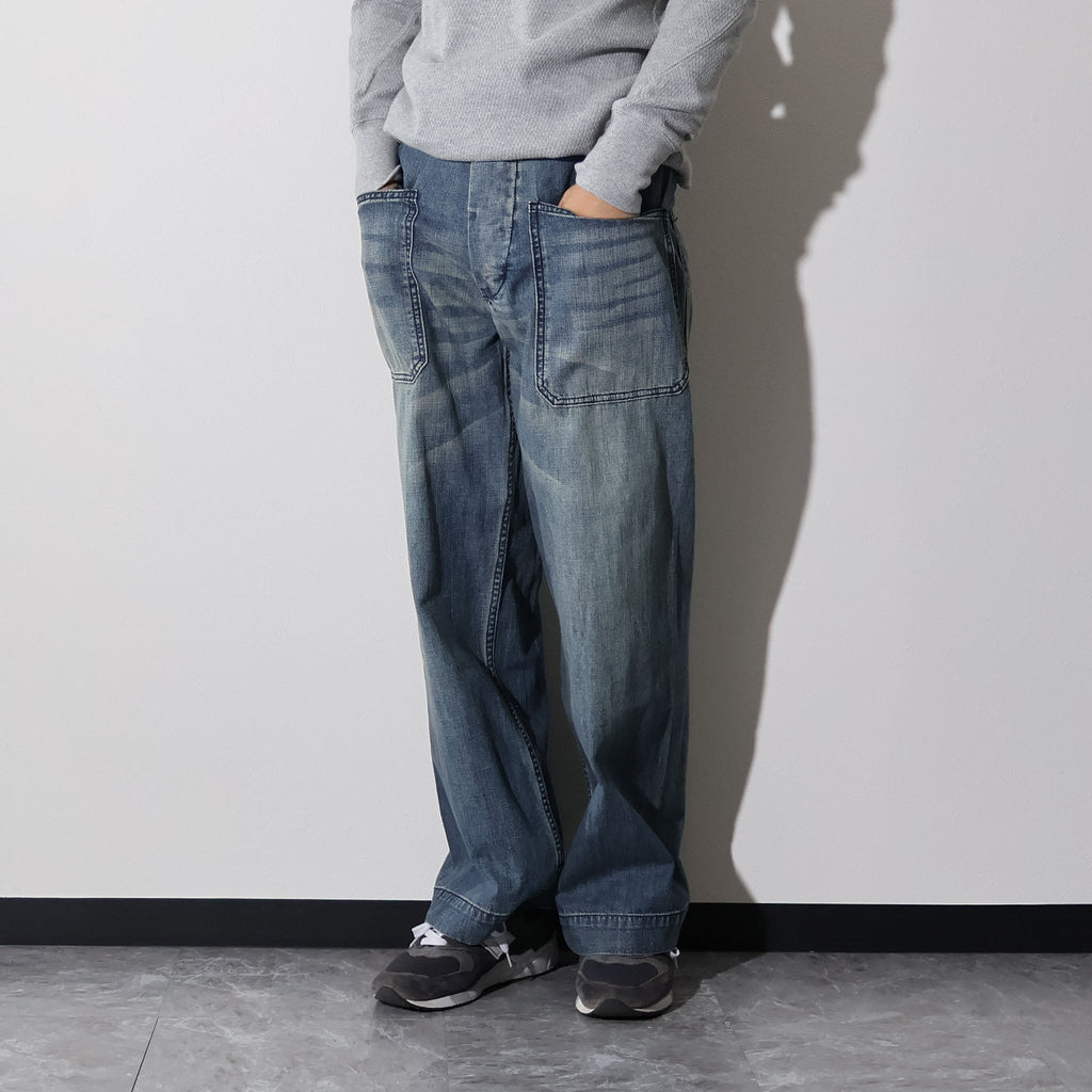 HOUSTON / 10079 USN DENIM SAILOR PANTS USA COTTON VINTAGE WASH