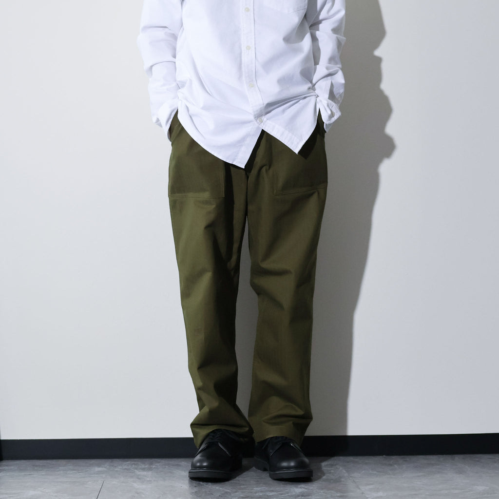 HOUSTON / 10158 U.S.ARMY HBT UTILITY TROUSERS (TAPERD) OLIVE
