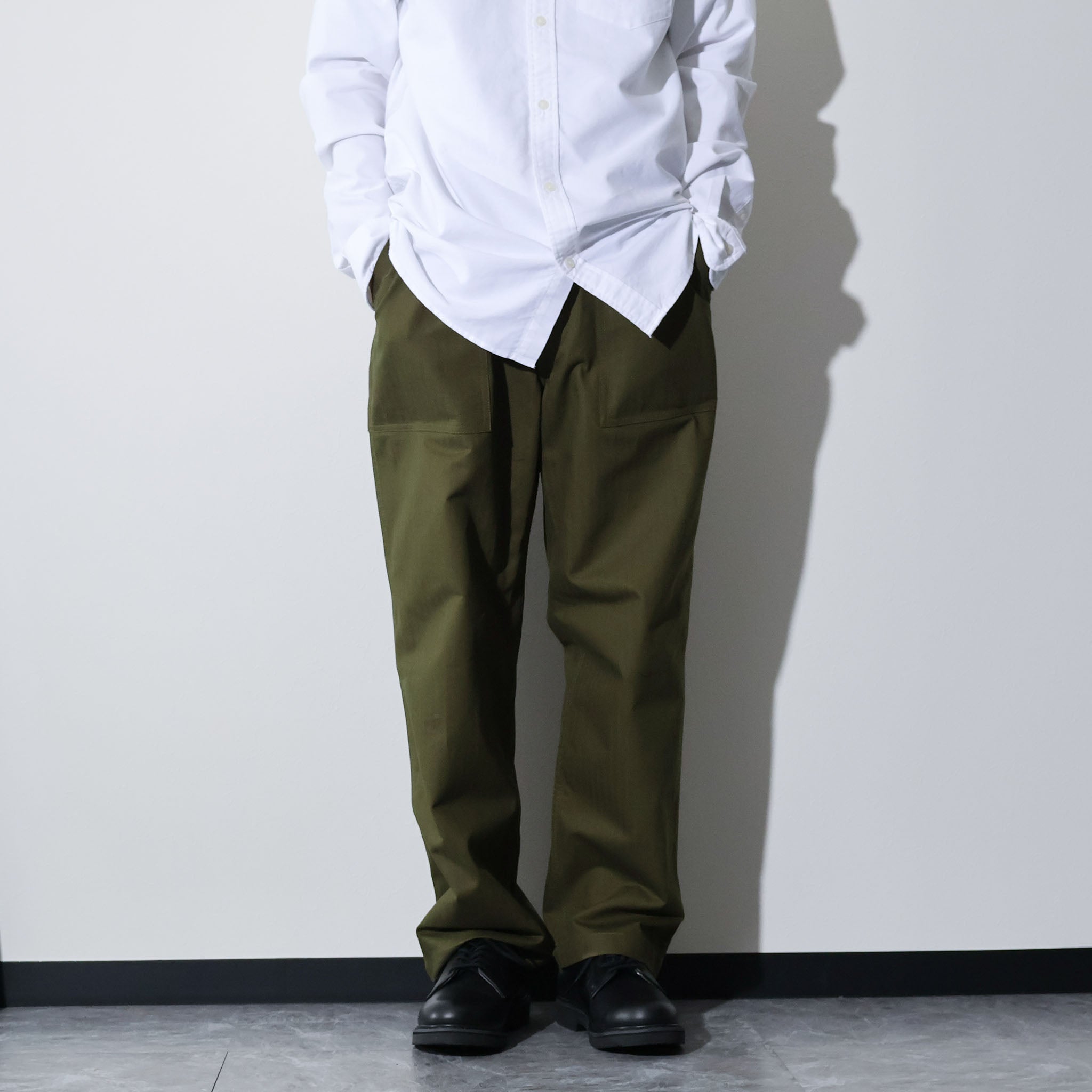 HOUSTON / 10158 U.S.ARMY HBT UTILITY TROUSERS (TAPERD) OLIVE