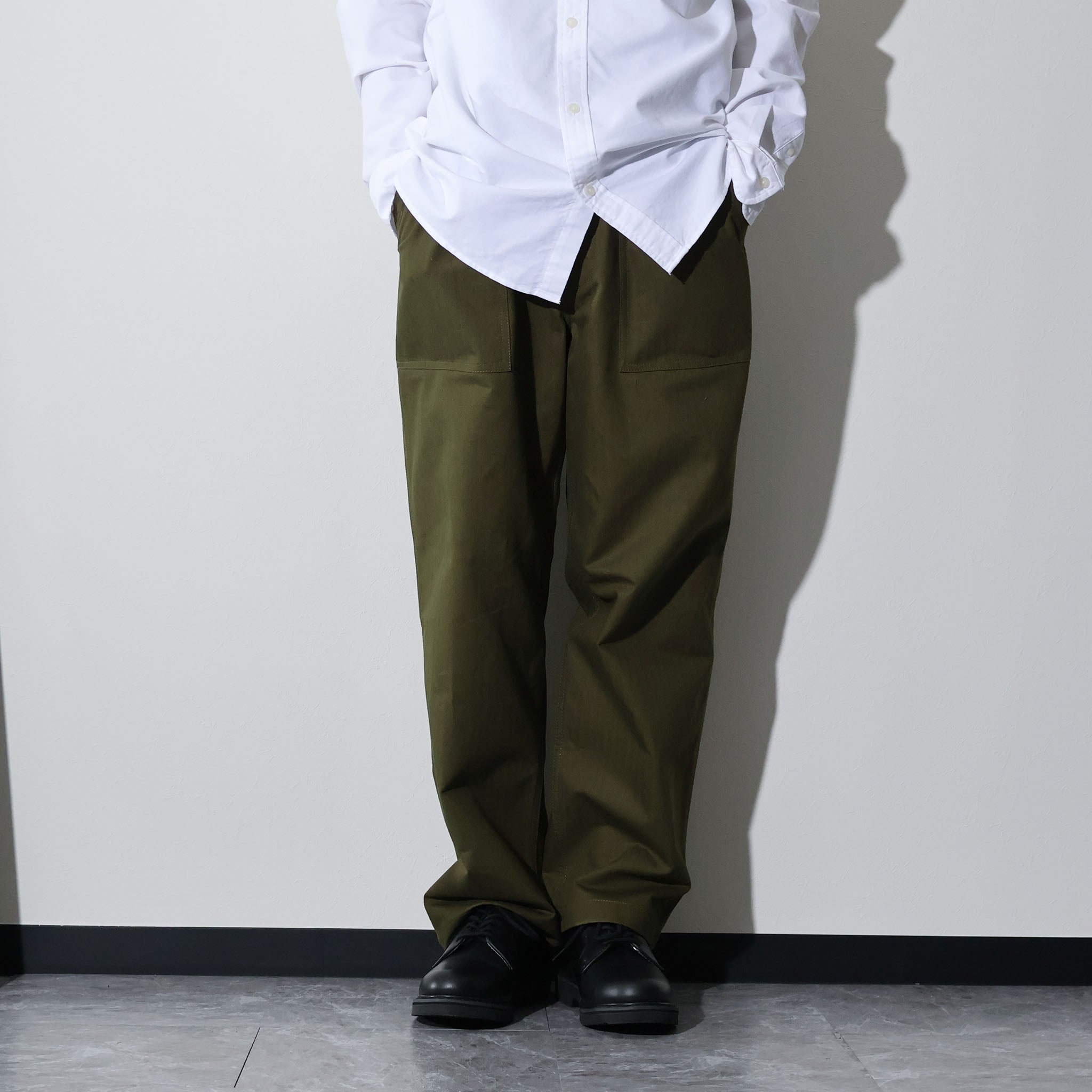 HOUSTON / 10158 U.S.ARMY HBT UTILITY TROUSERS (TAPERD) OLIVE