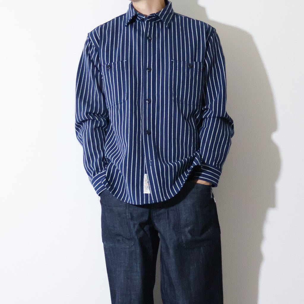 HOUSTON / 41255 STRIPE VIYELLA SHIRT NAVY