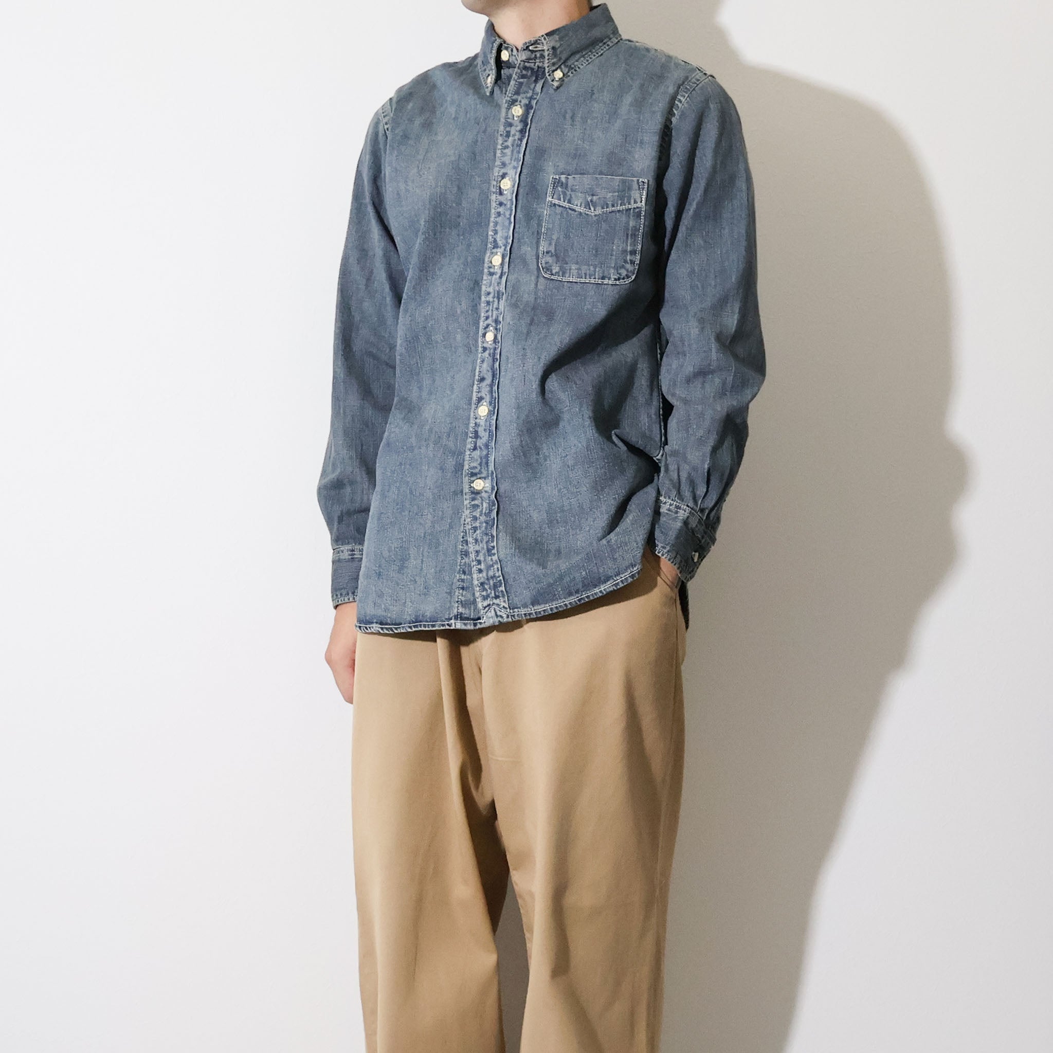 HOUSTON / 41256 DENIM BD SHIRTS USA COTTON VINTAGE WASH