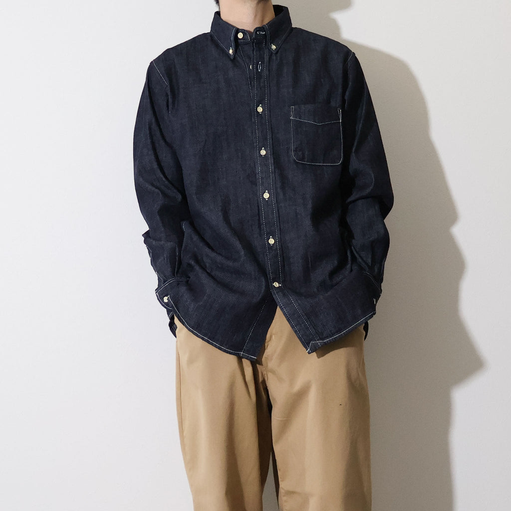 HOUSTON / 41256 DENIM BD SHIRTS USA COTTON ONE WASH