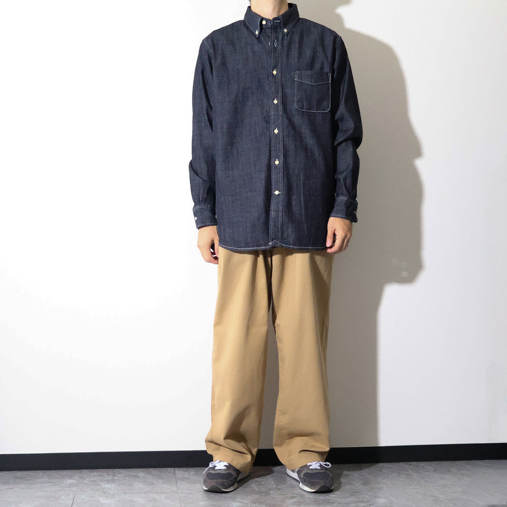 HOUSTON / 41256 DENIM BD SHIRTS USA COTTON ONE WASH