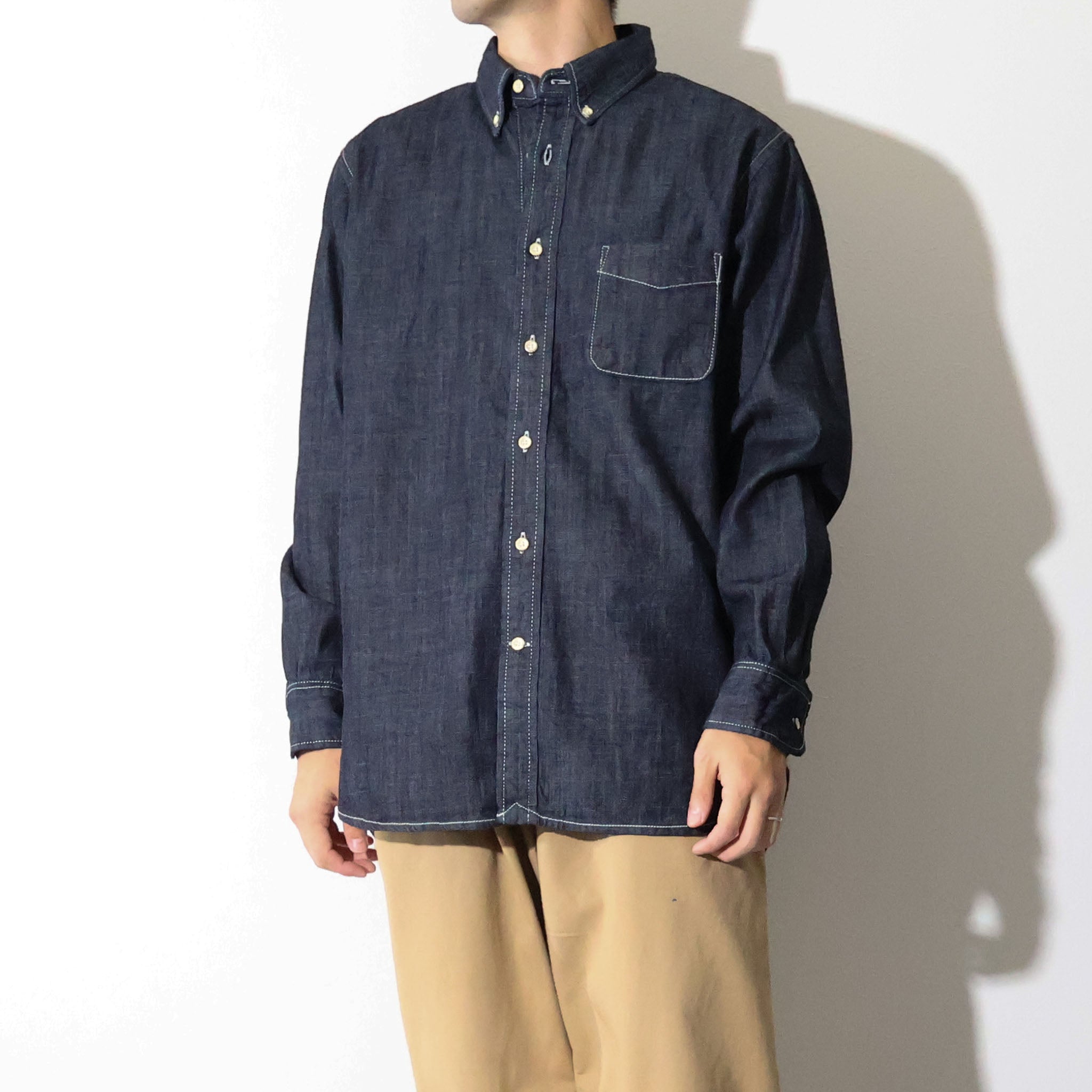 HOUSTON / 41256 DENIM BD SHIRTS USA COTTON ONE WASH