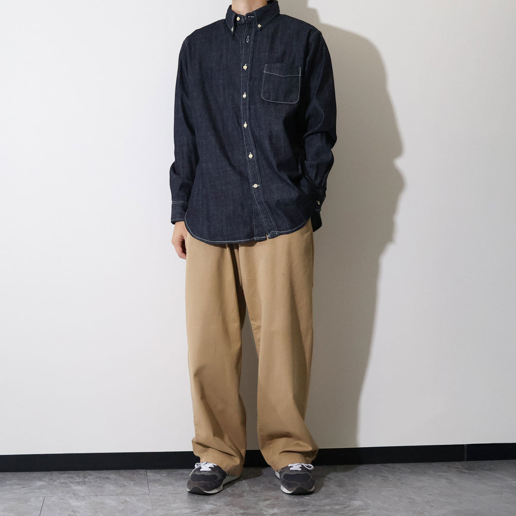 HOUSTON / 41256 DENIM BD SHIRTS USA COTTON ONE WASH