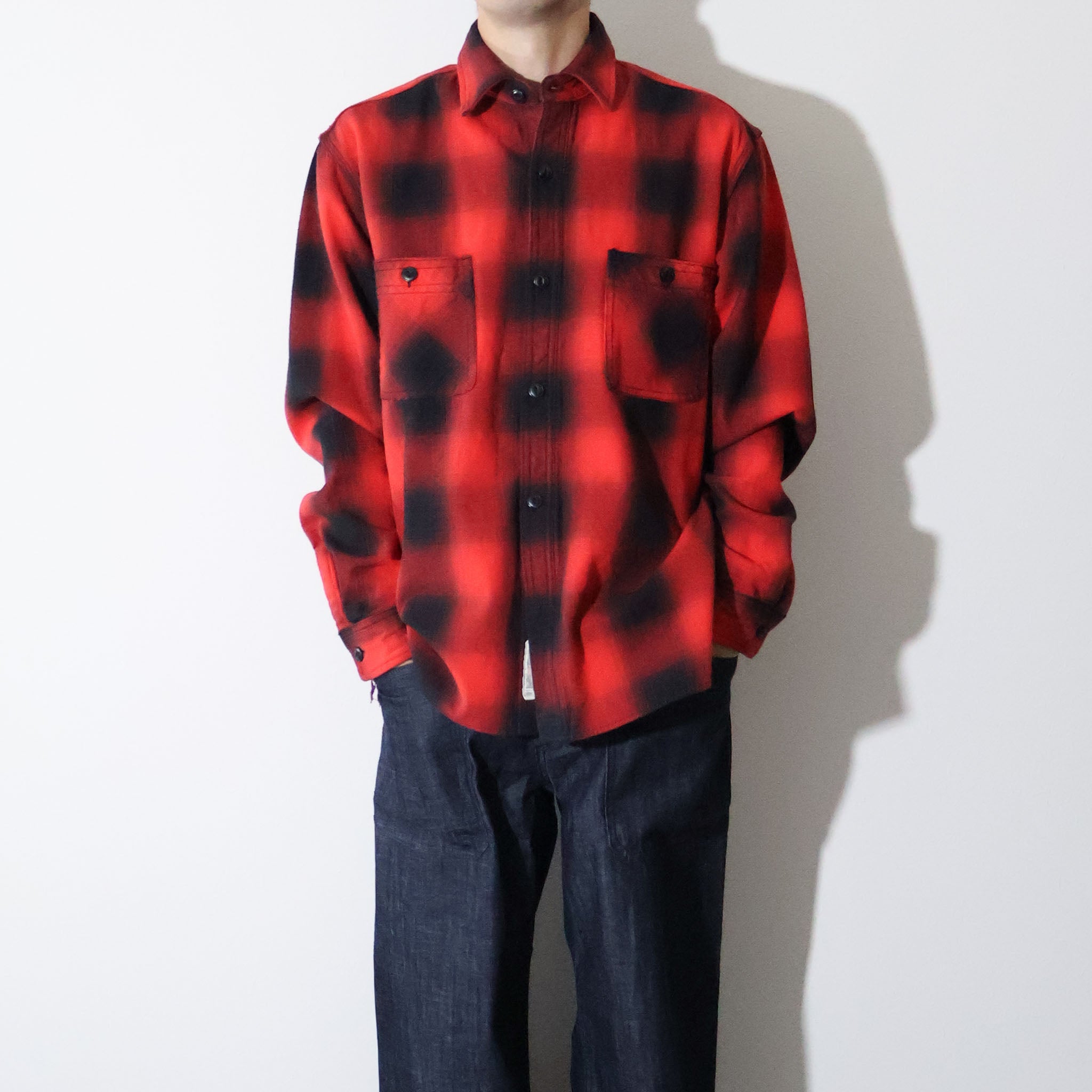 HOUSTON / 41252 OMBRE CHECK VIYELLA SHIRT RED