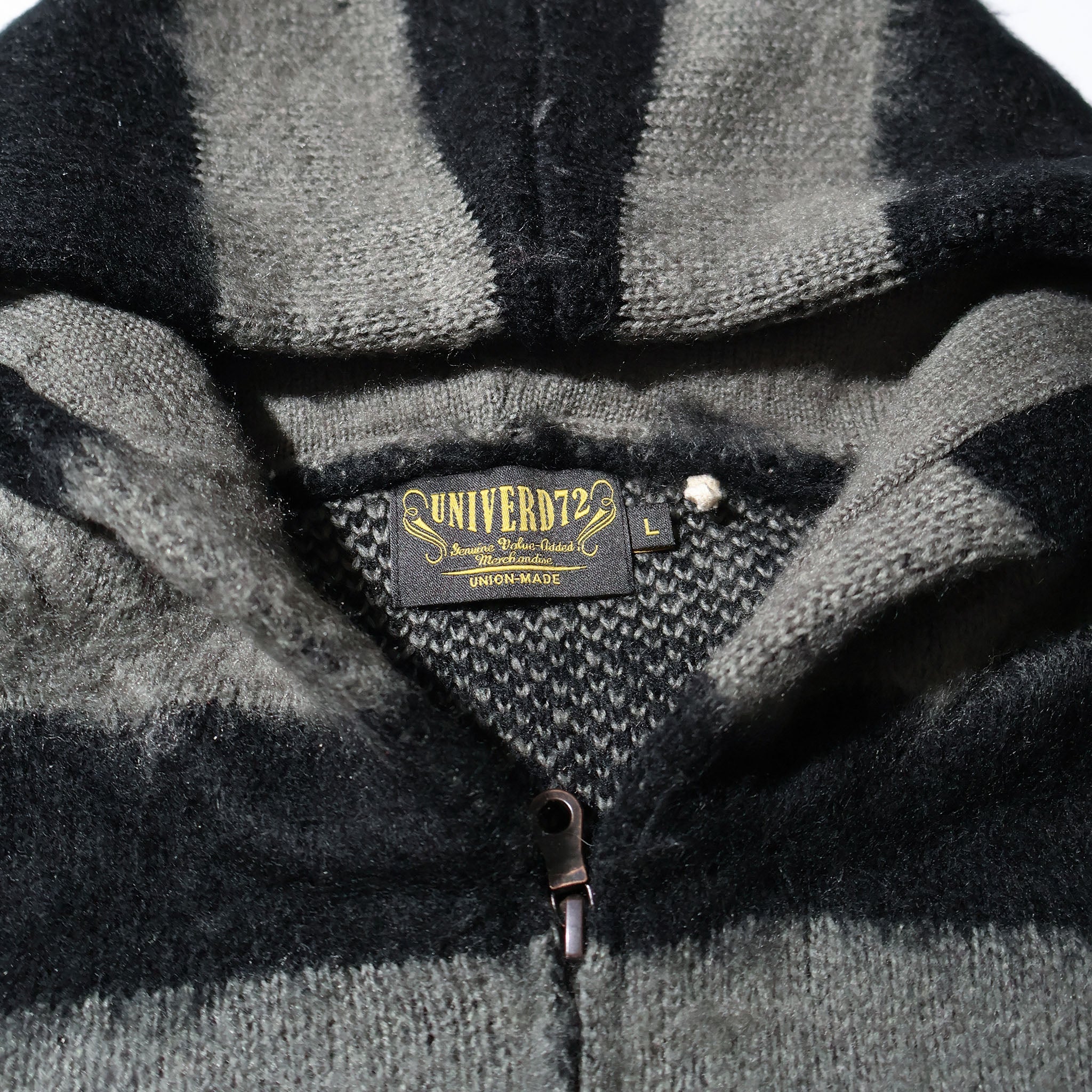 UNIVERD72 / 22335 MOHAIR TOUCH ZIP PARKA  GRAY (BORDER)