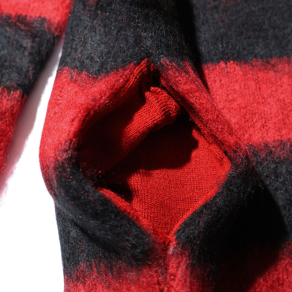 UNIVERD72 / 22335 MOHAIR TOUCH ZIP PARKA  RED (BORDER)