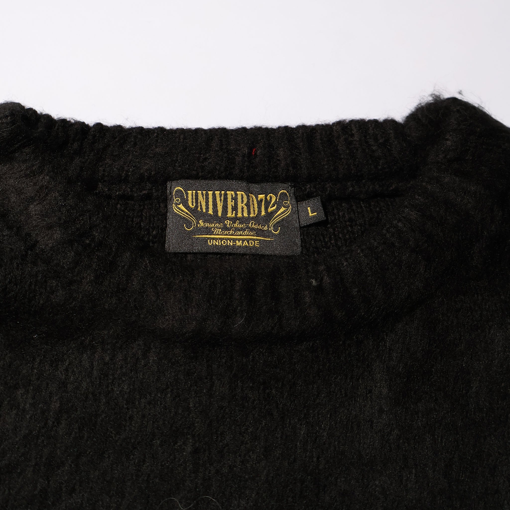 UNIVERD72 / 22327 MOHAIR TOUCH CREW NECK SWEATER BLACK