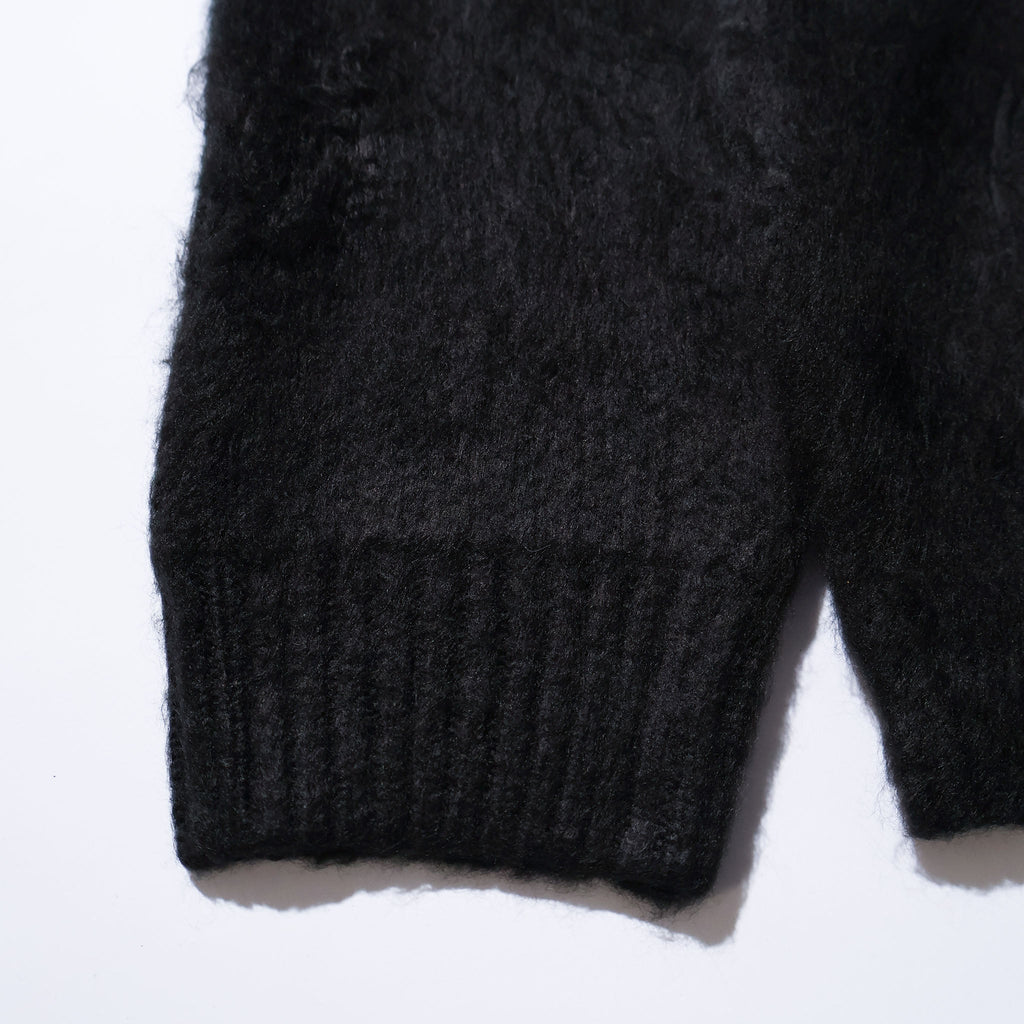 UNIVERD72 / 22327 MOHAIR TOUCH CREW NECK SWEATER BLACK