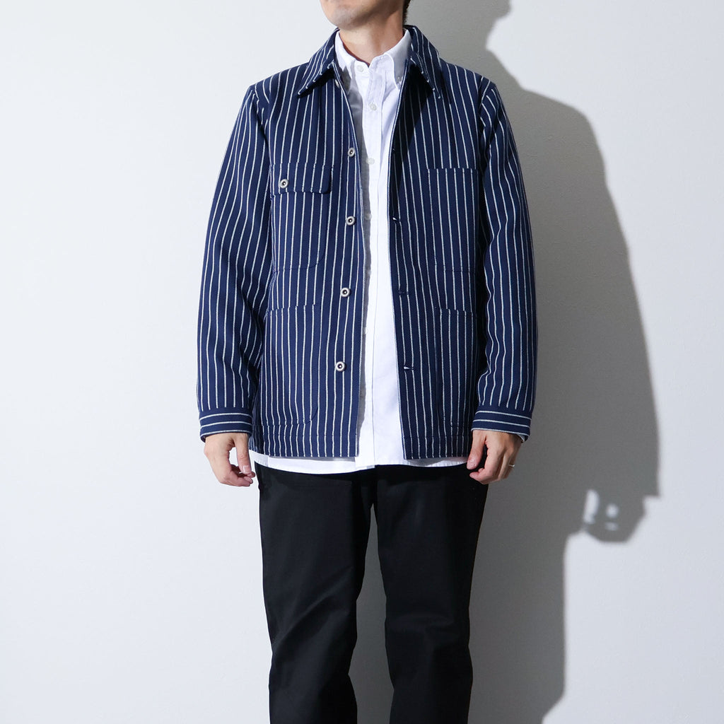 HOUSTON / 51500 STRIPE VIYELLA COVERALL NAVY