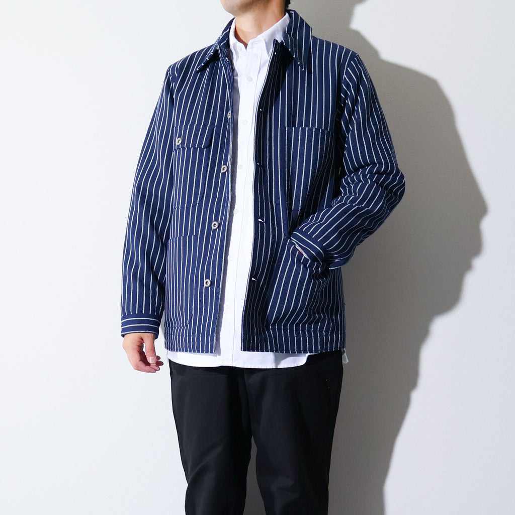 HOUSTON / 51500 STRIPE VIYELLA COVERALL NAVY
