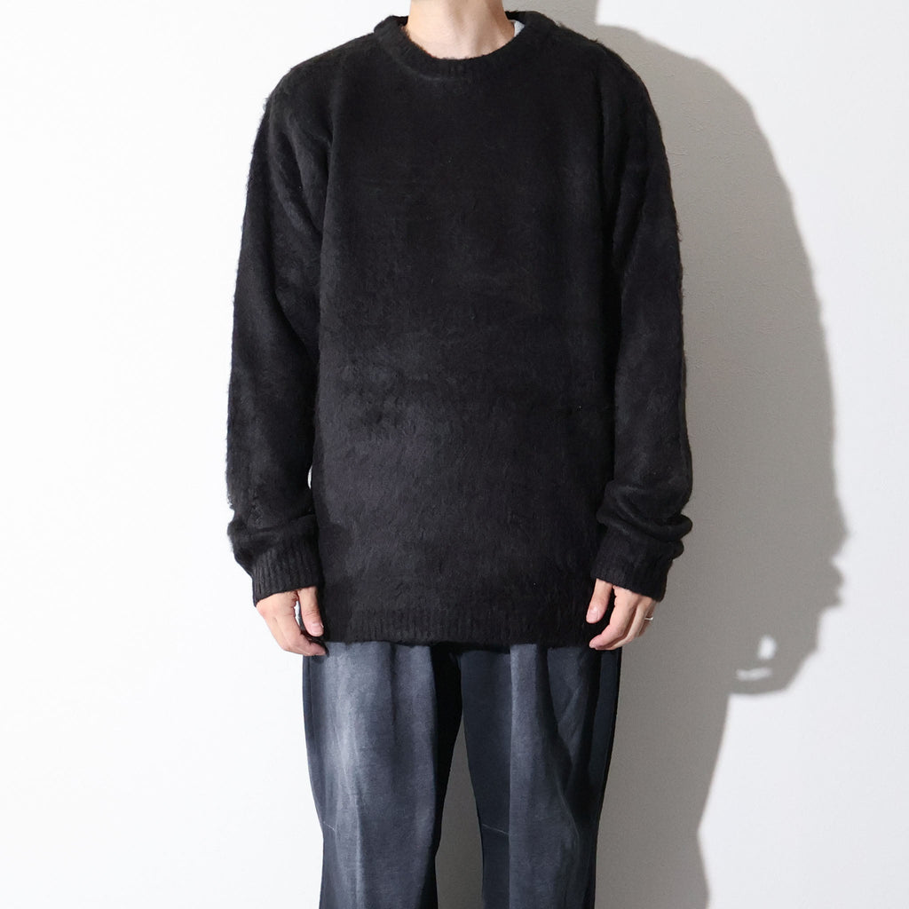 UNIVERD72 / 22327 MOHAIR TOUCH CREW NECK SWEATER BLACK