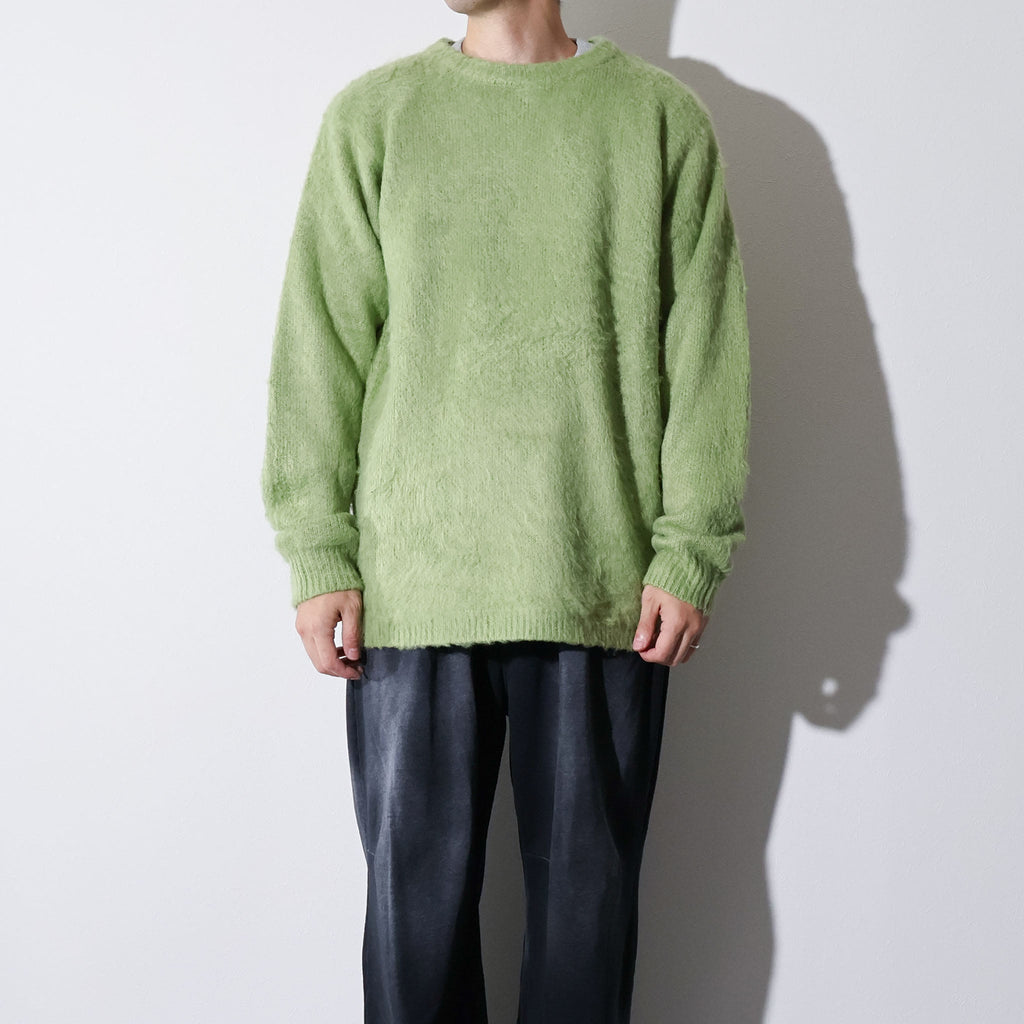 UNIVERD72 / 22327 MOHAIR TOUCH CREW NECK SWEATER GREEN