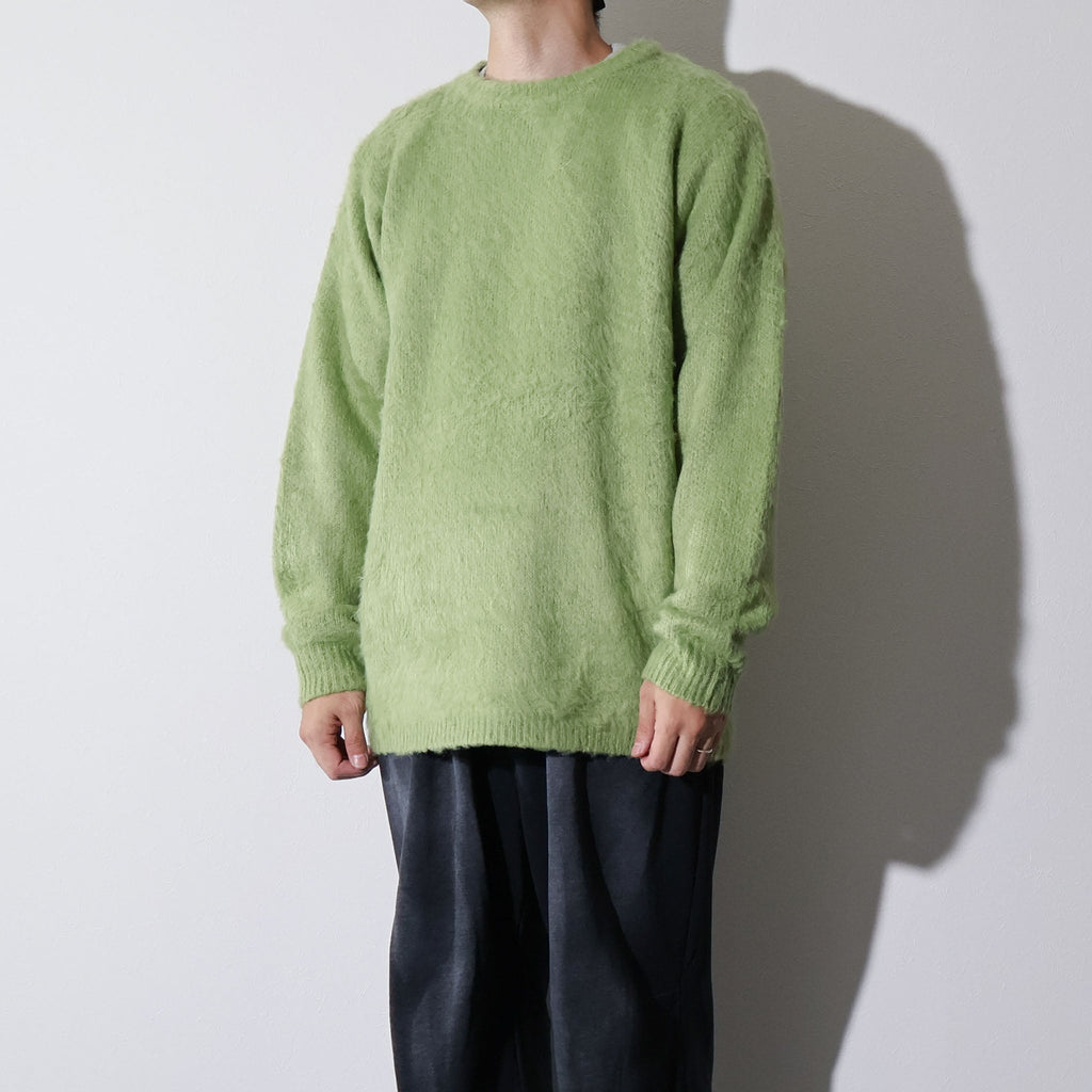 UNIVERD72 / 22327 MOHAIR TOUCH CREW NECK SWEATER GREEN
