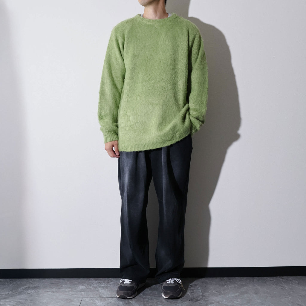 UNIVERD72 / 22327 MOHAIR TOUCH CREW NECK SWEATER GREEN