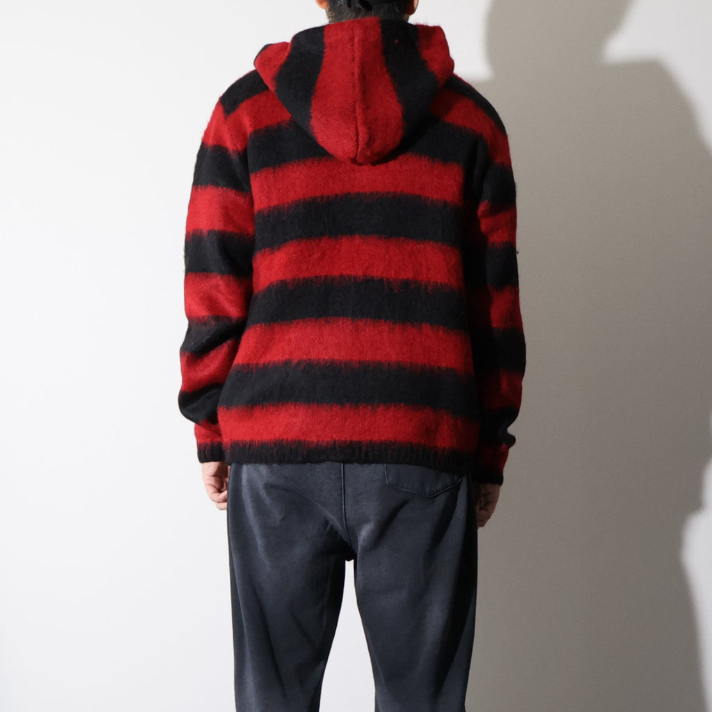 UNIVERD72 / 22335 MOHAIR TOUCH ZIP PARKA  RED (BORDER)