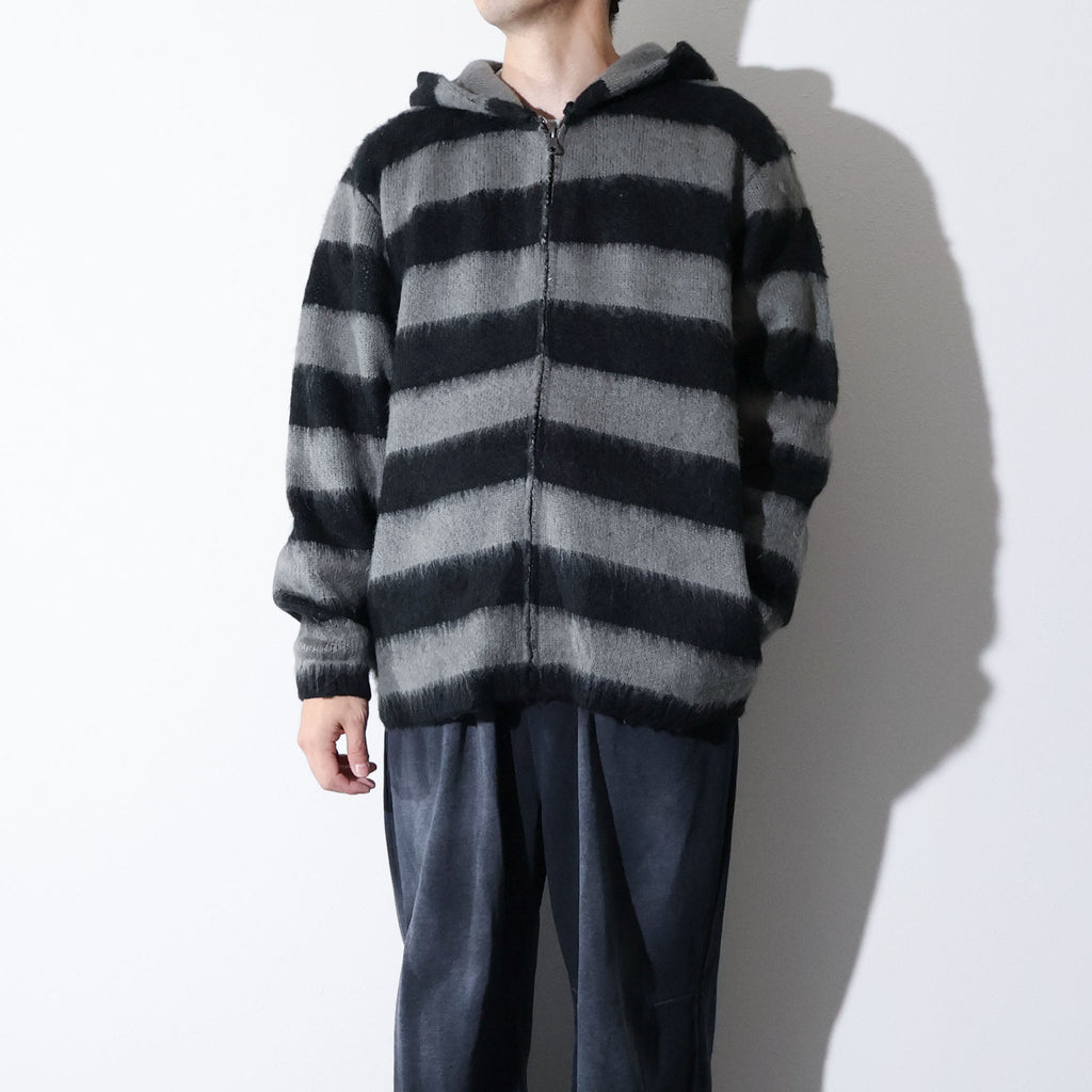 UNIVERD72 / 22335 MOHAIR TOUCH ZIP PARKA  GRAY (BORDER)