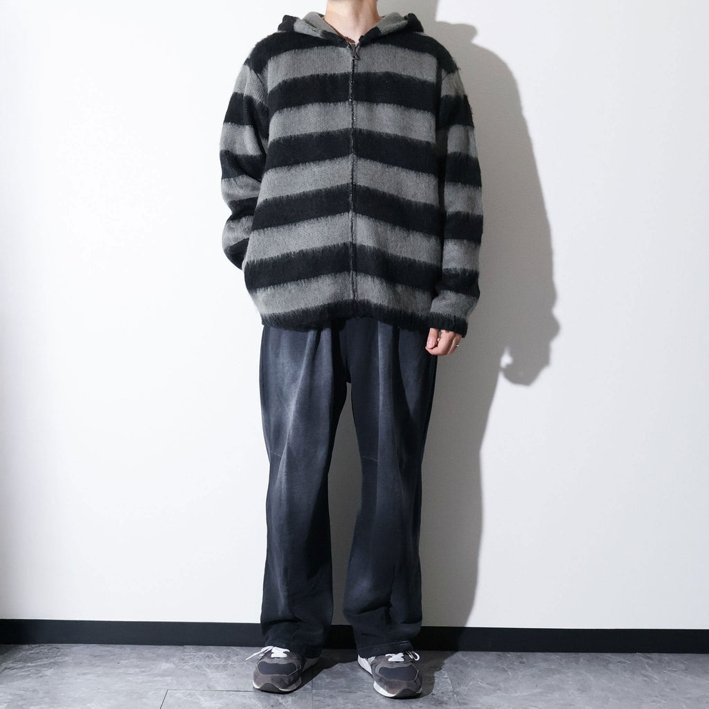 UNIVERD72 / 22335 MOHAIR TOUCH ZIP PARKA  GRAY (BORDER)