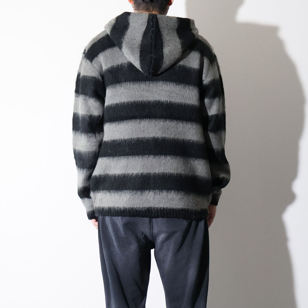 UNIVERD72 / 22335 MOHAIR TOUCH ZIP PARKA  GRAY (BORDER)