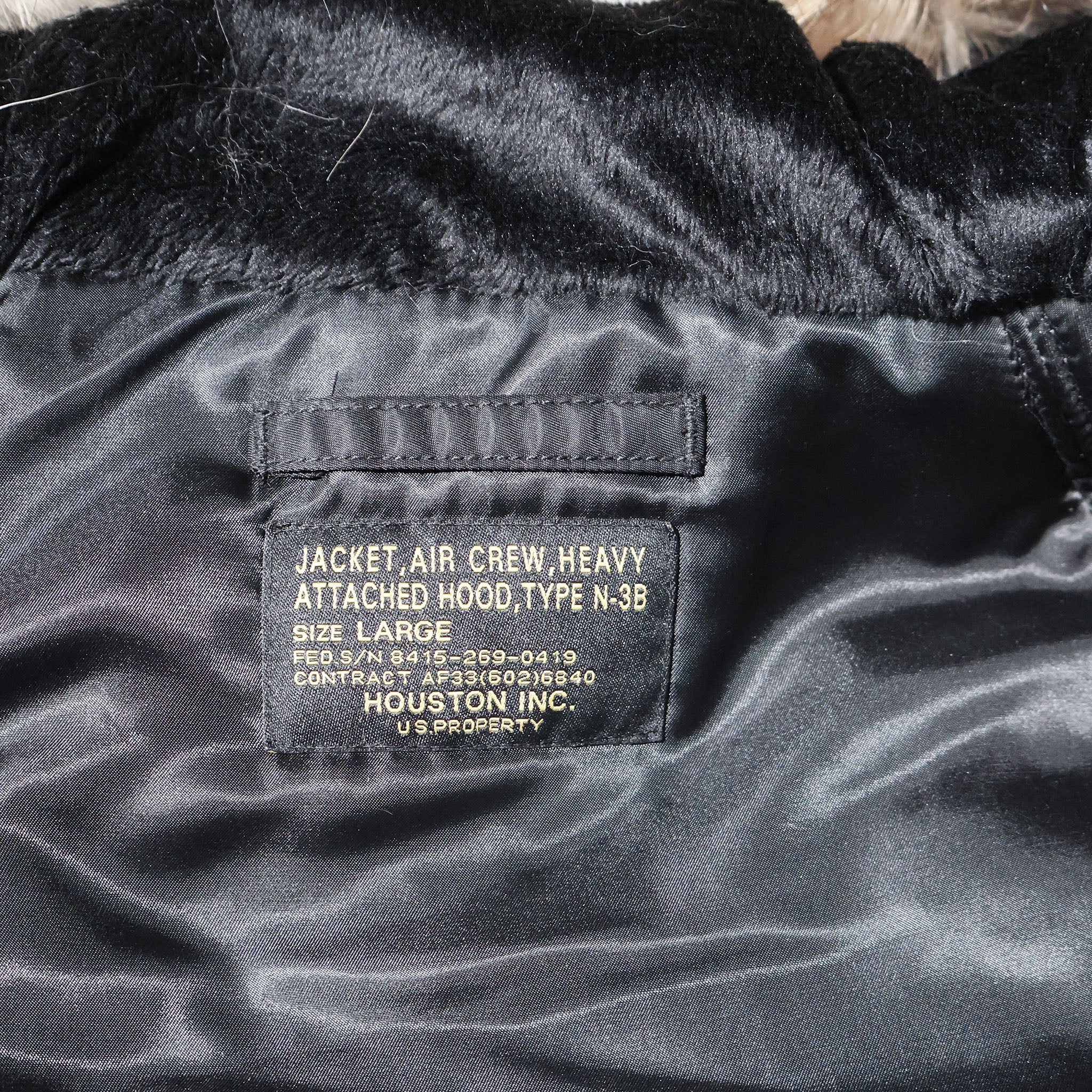 HOUSTON / 50317 N-3B FLIGHT JACKET BLACK
