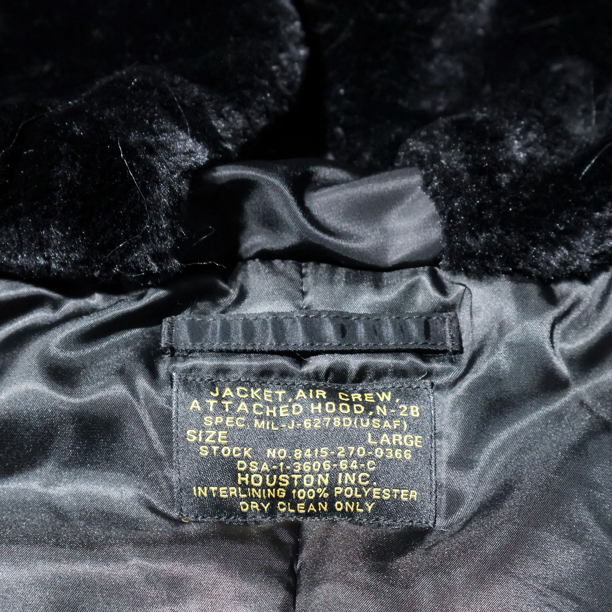 HOUSTON / 51536 N-2B FLIGHT JACKET BLACK