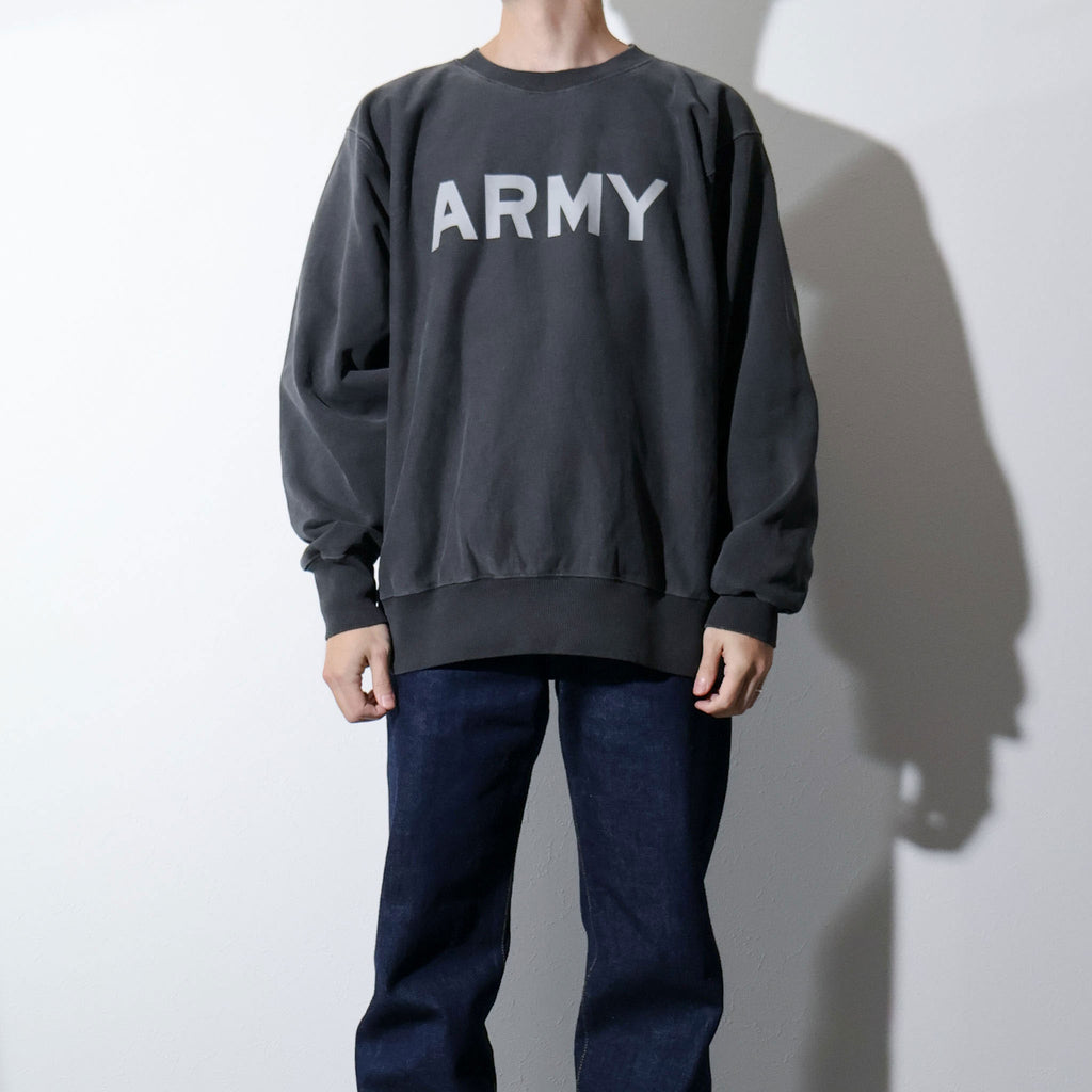 HOUSTON / 22344 PIGMENT R/W SWEAT SHIRT (ARMY) BLACK