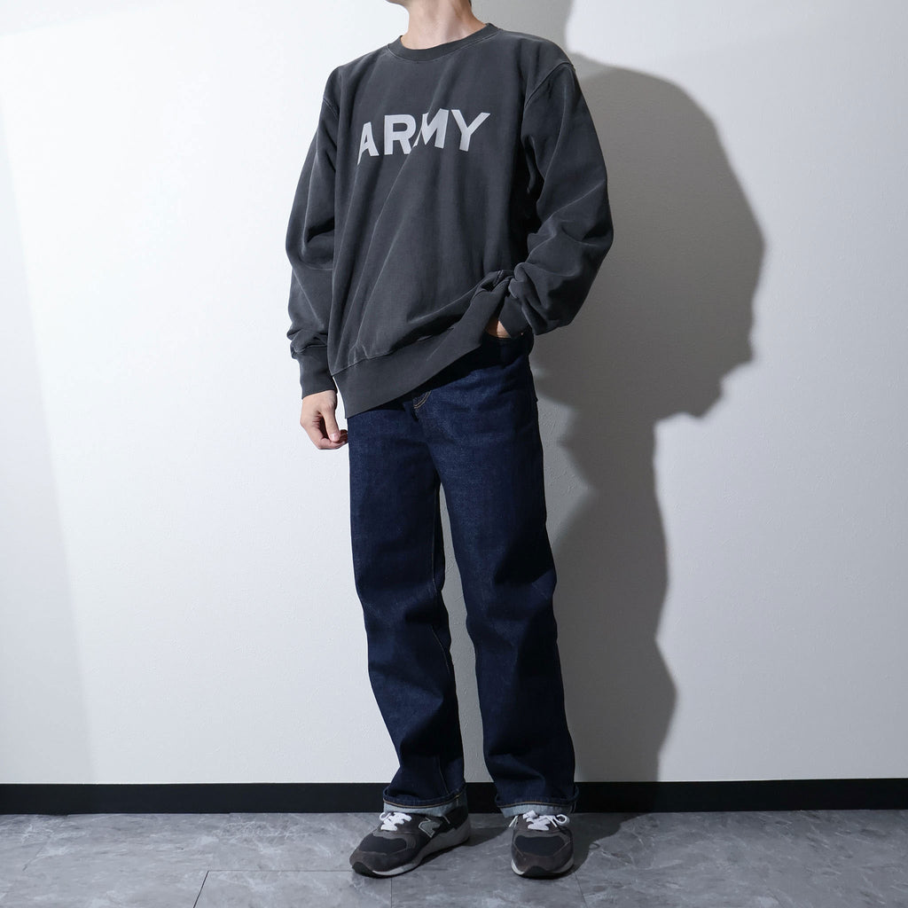HOUSTON / 22344 PIGMENT R/W SWEAT SHIRT (ARMY) BLACK