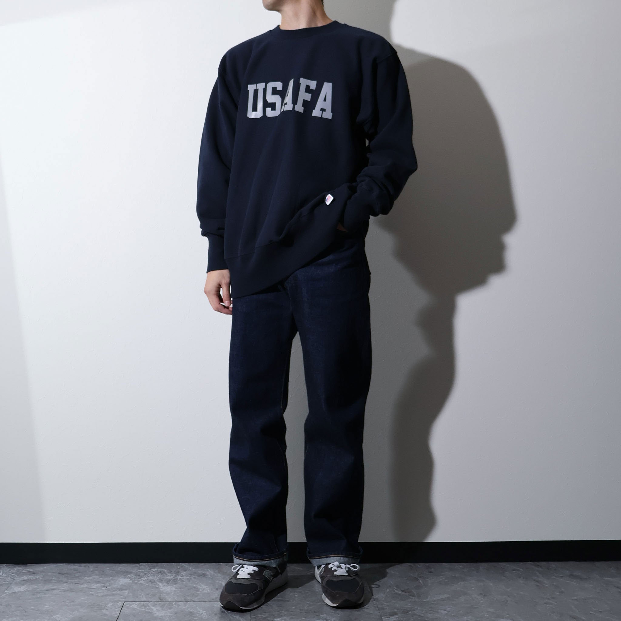 HOUSTON / 22369 PRINT U.S COTTON R/W SWEAT (USAFA) NAVY