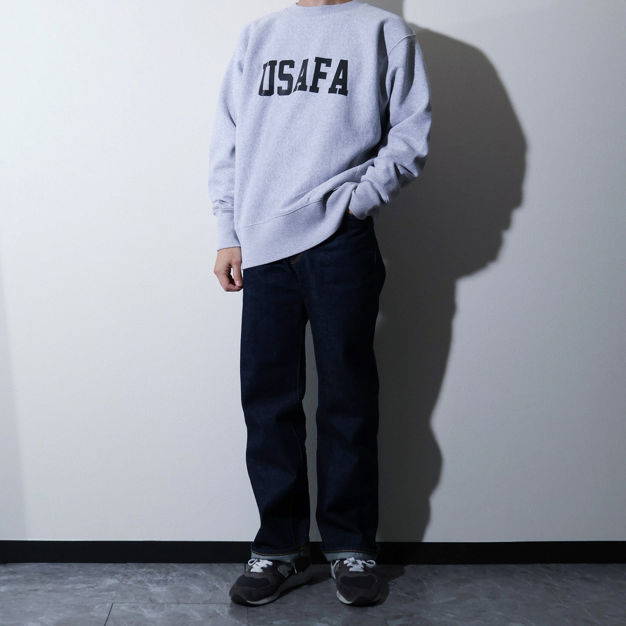 HOUSTON / 22369 PRINT U.S COTTON R/W SWEAT (USAFA) GRAY