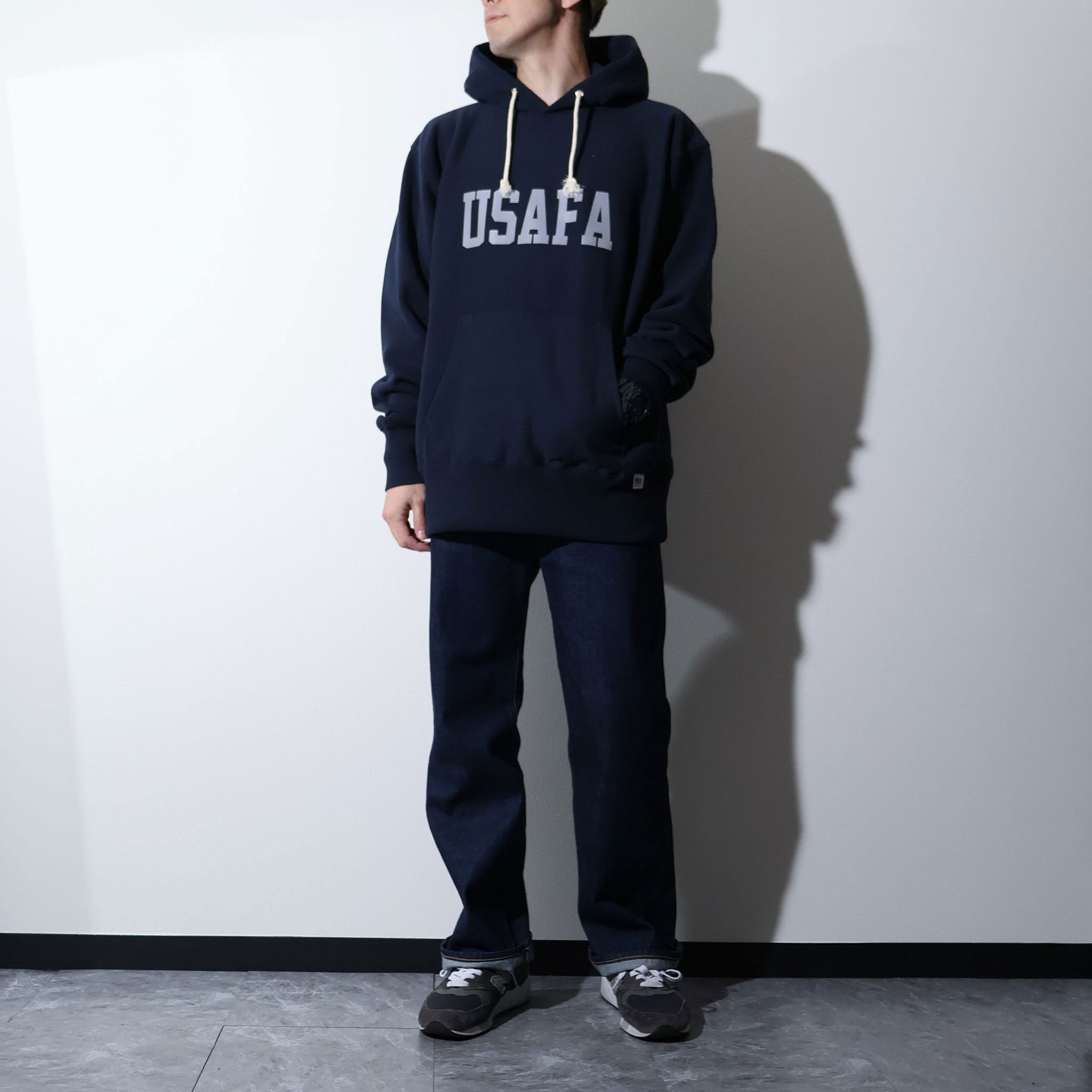 HOUSTON / 22370 PRINT U.S COTTON R/W HOODIE (USAFA) NAVY