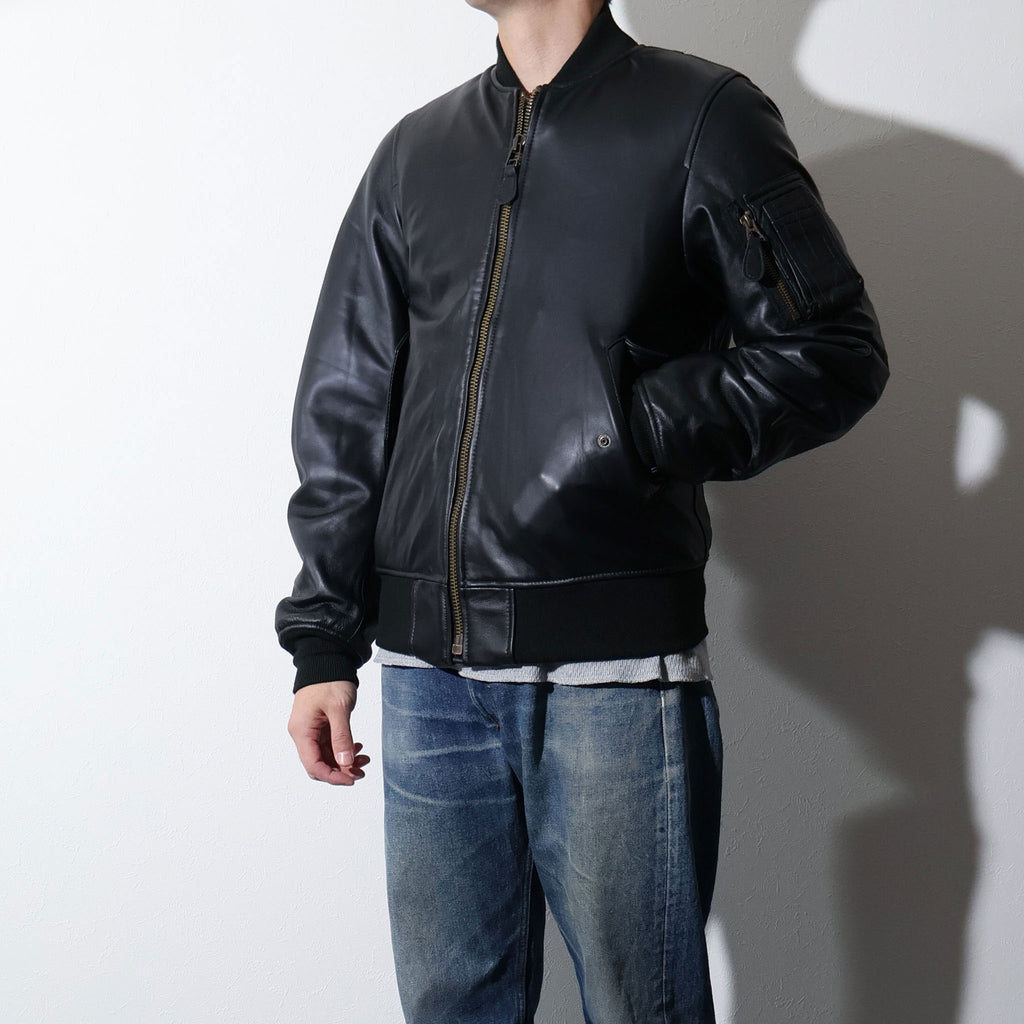 HOUSTON / 8191 SHEEP LEATHER MA-1 FLIGHT JACKET