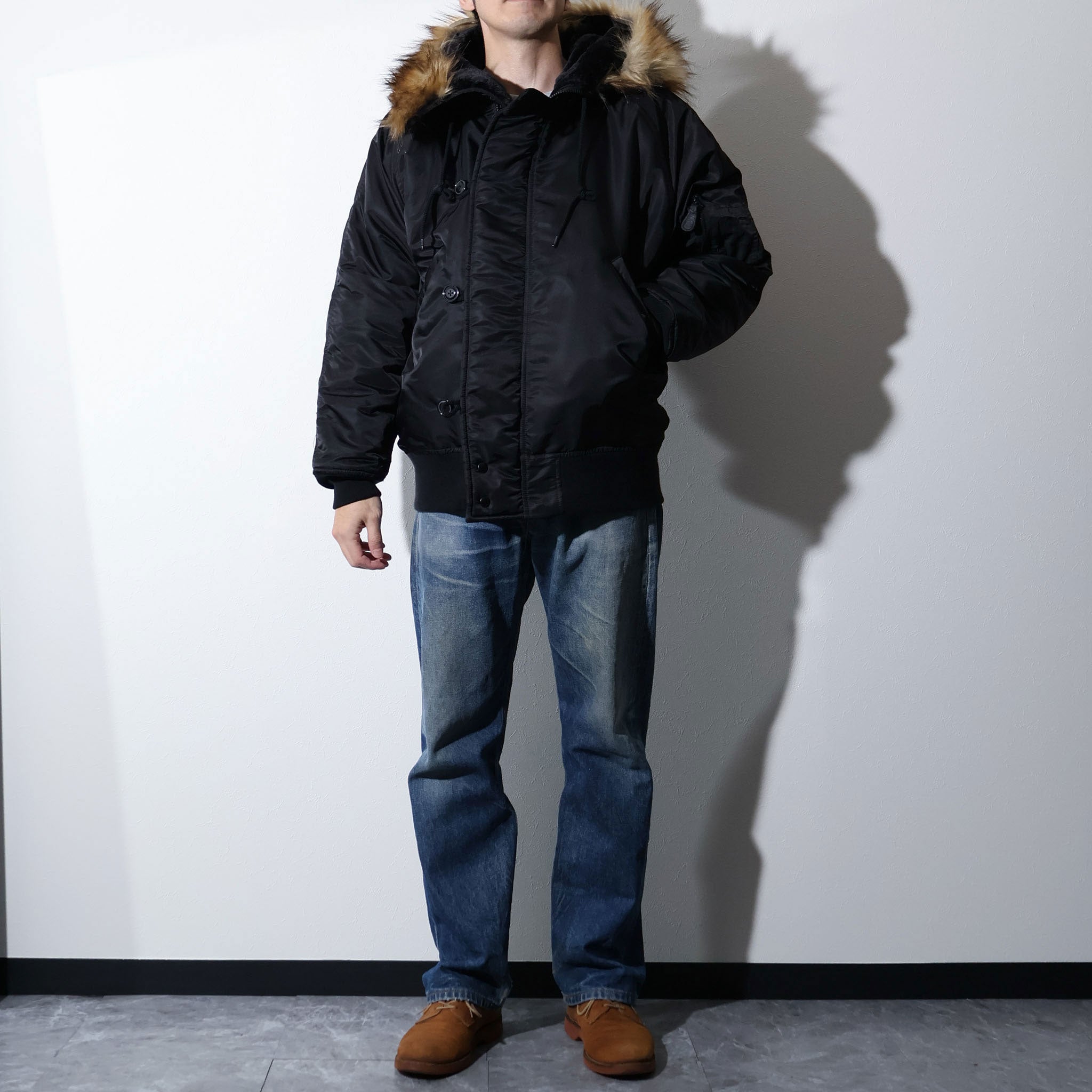 HOUSTON / 51536 N-2B FLIGHT JACKET BLACK