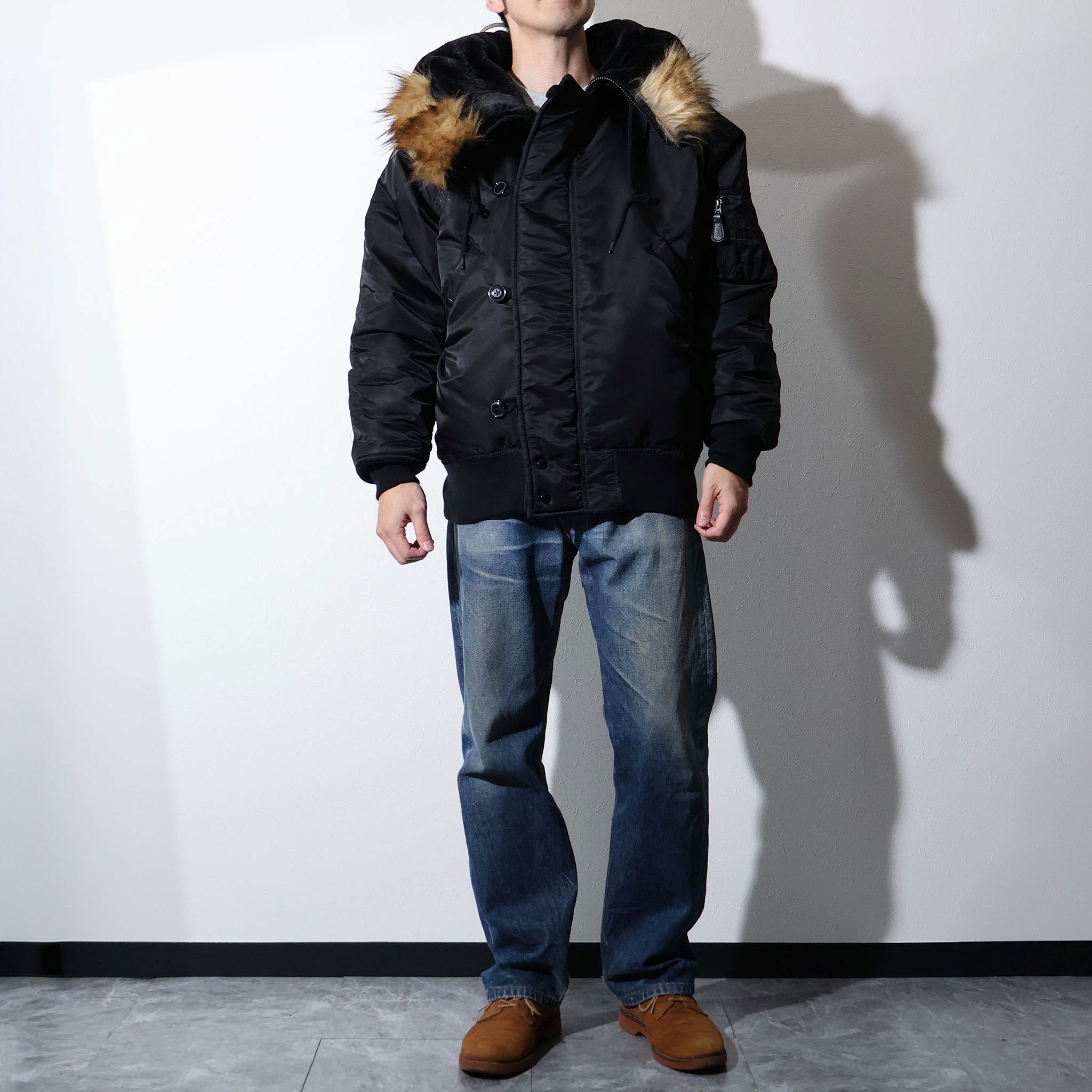 HOUSTON / 51536 N-2B FLIGHT JACKET BLACK