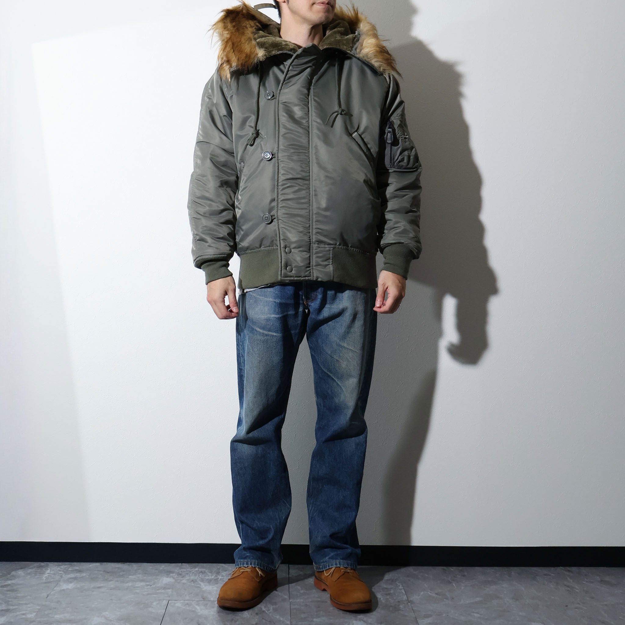 HOUSTON / 51536 N-2B FLIGHT JACKET OLIVE