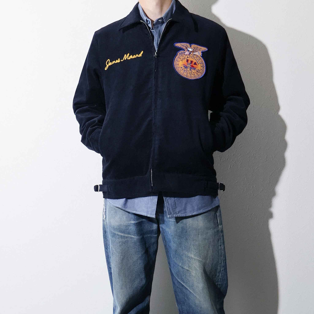 HOUSTON / 51448 CORDUROY EMBROIDERY JACKET (FFA) NAVY