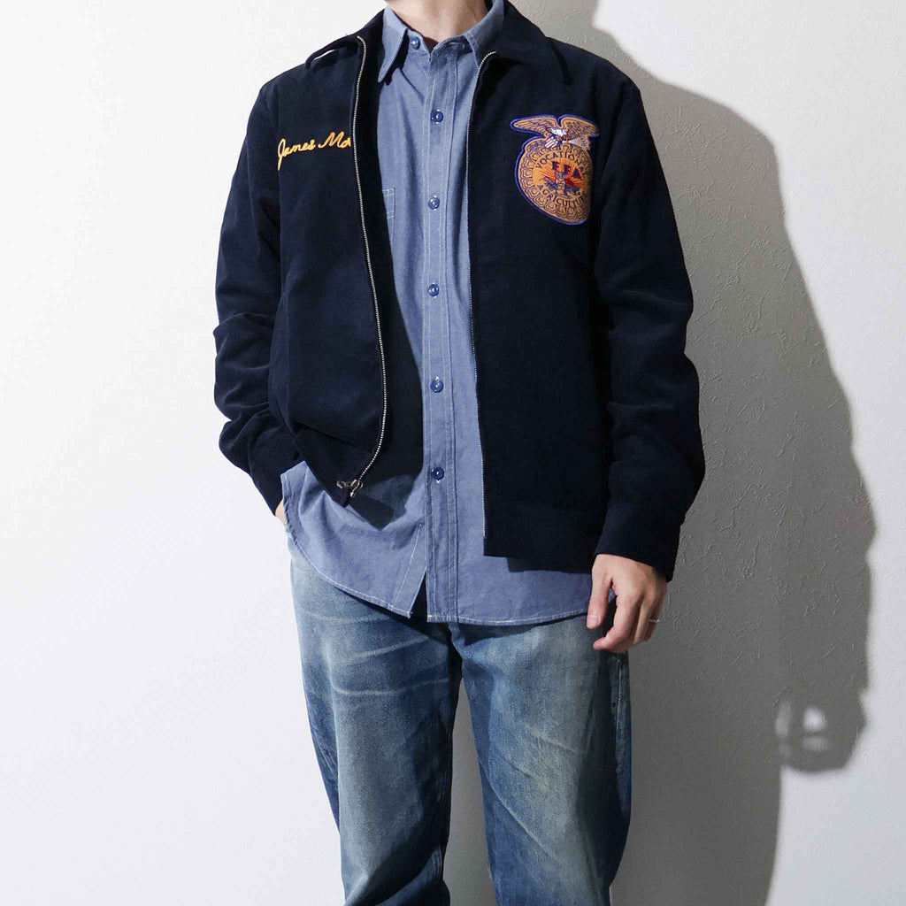HOUSTON / 51448 CORDUROY EMBROIDERY JACKET (FFA) NAVY